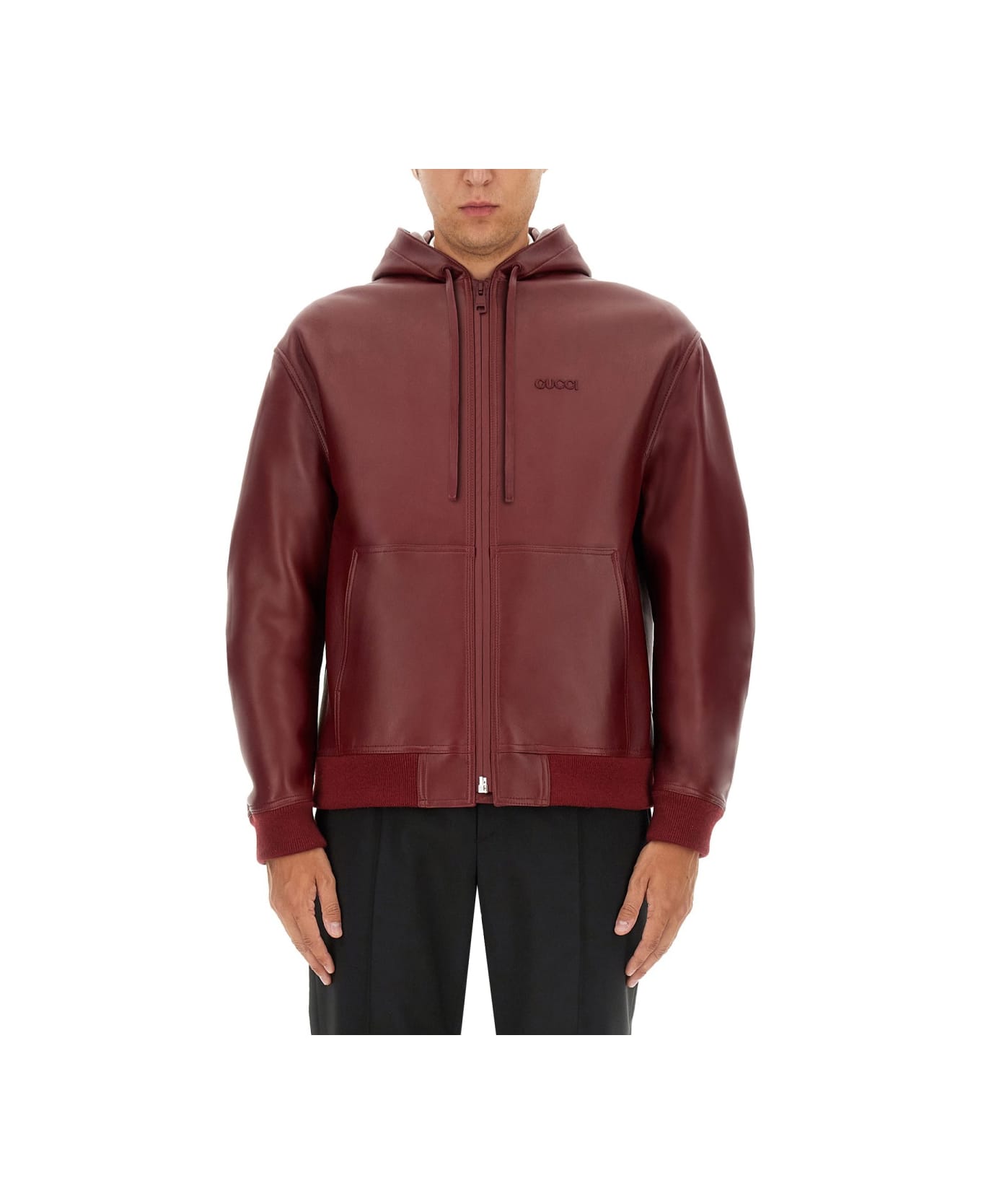 Gucci Bomber With Zip - BORDEAUX