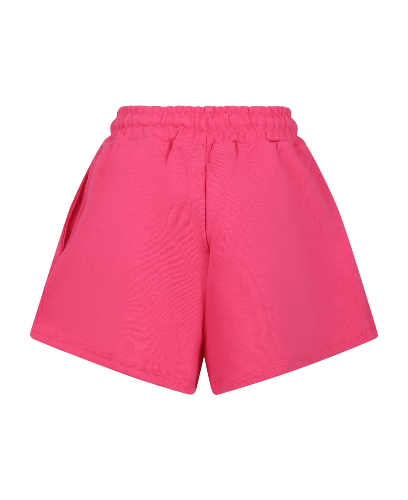 MSGM Fuchsia Shorts For Girl With Logo - Fucsia