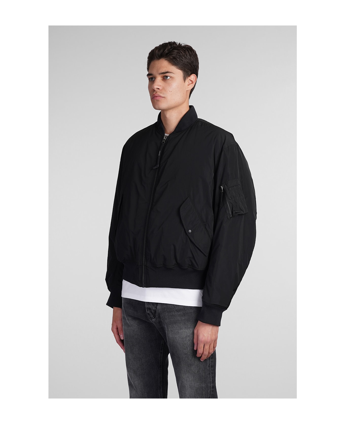 Aspesi Gunner Ii Bomber In Black Polyester - black