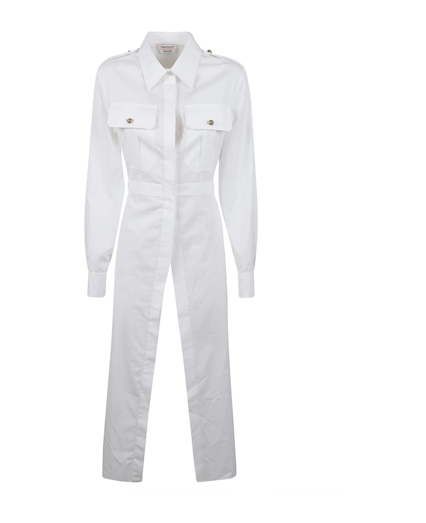 Alexander McQueen Cutaway Military Shirt - Optical White