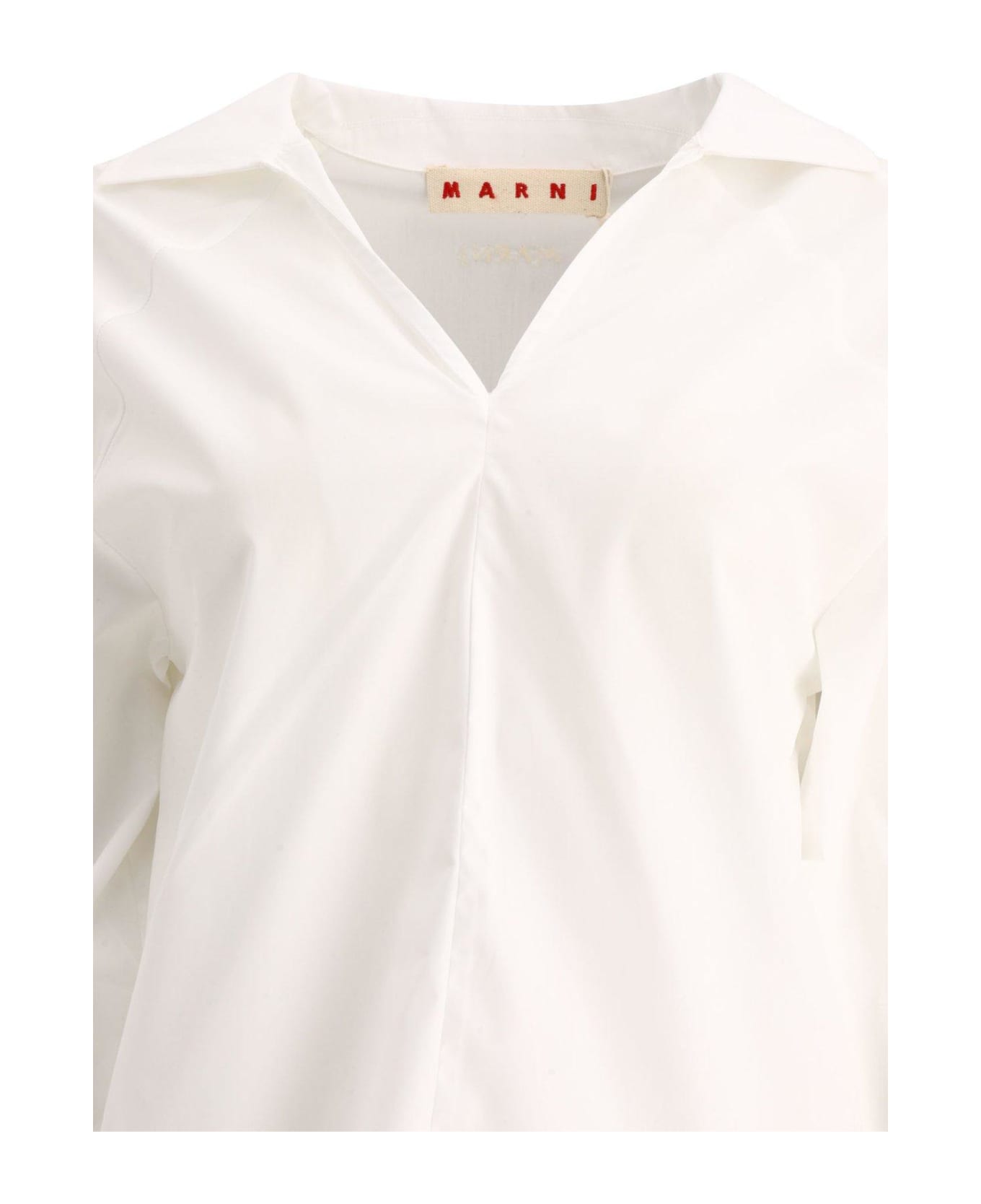 Marni V-neck Short-sleeved Blouse - White