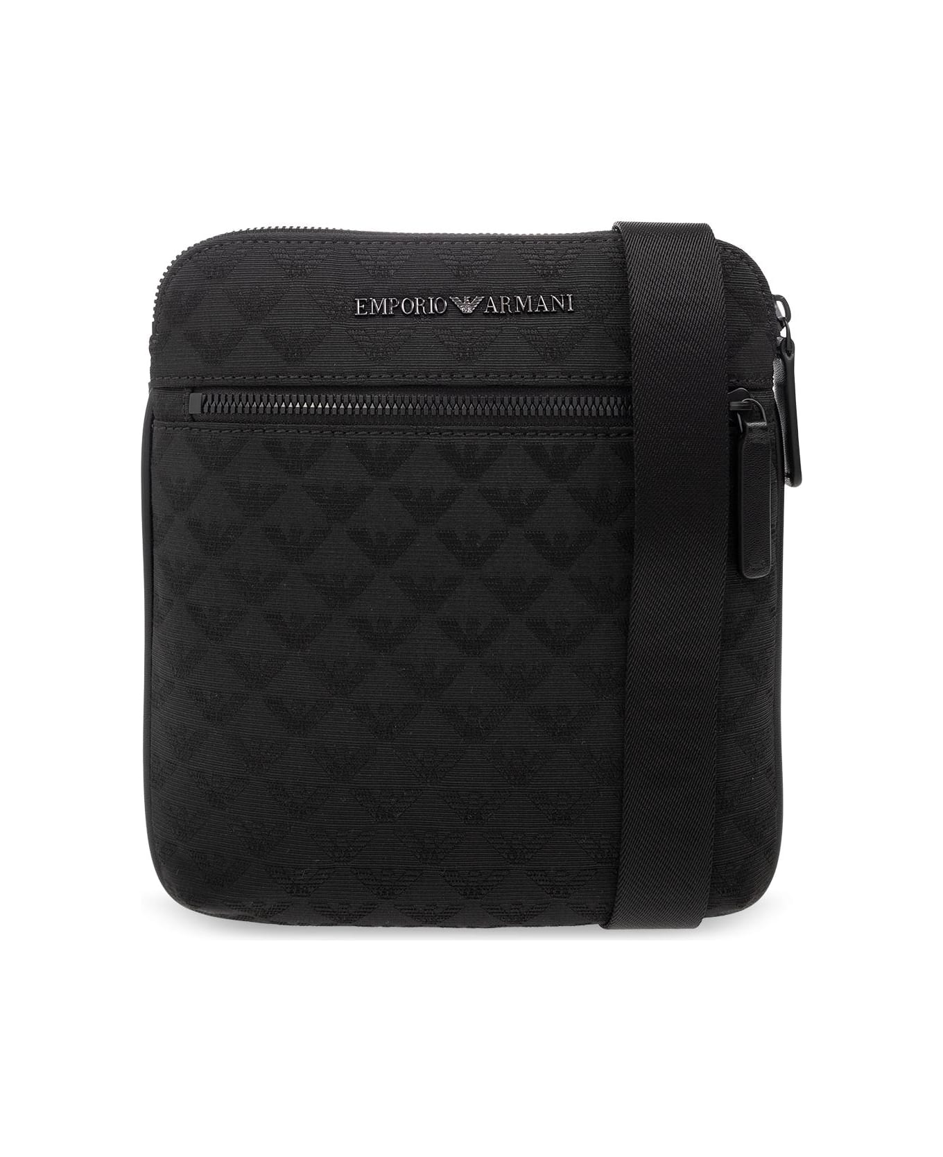 Emporio Armani Shoulder Bag With Monogram - Black