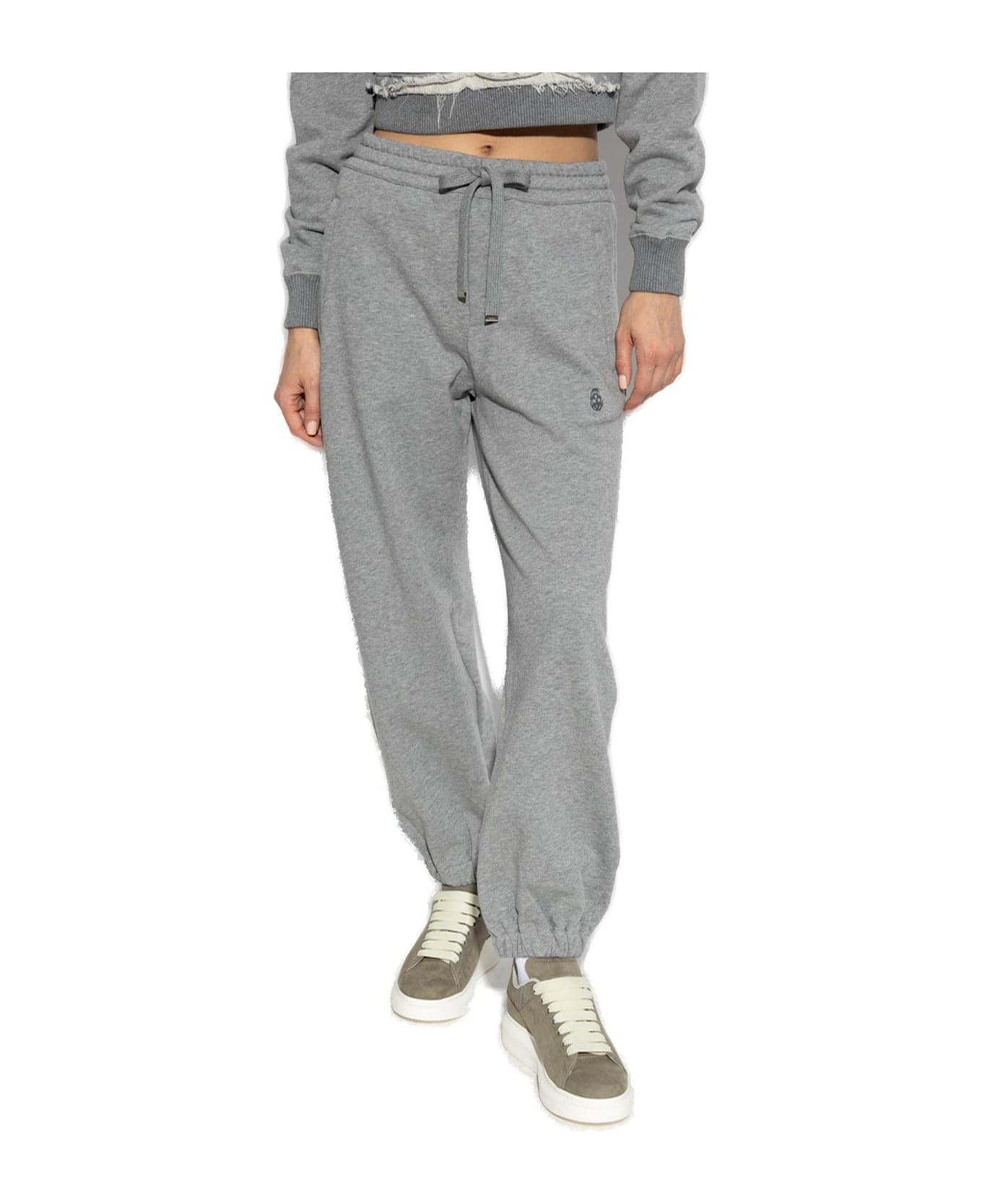 Alexander McQueen Skull Embroidered Tapered Sweatpants - Grey