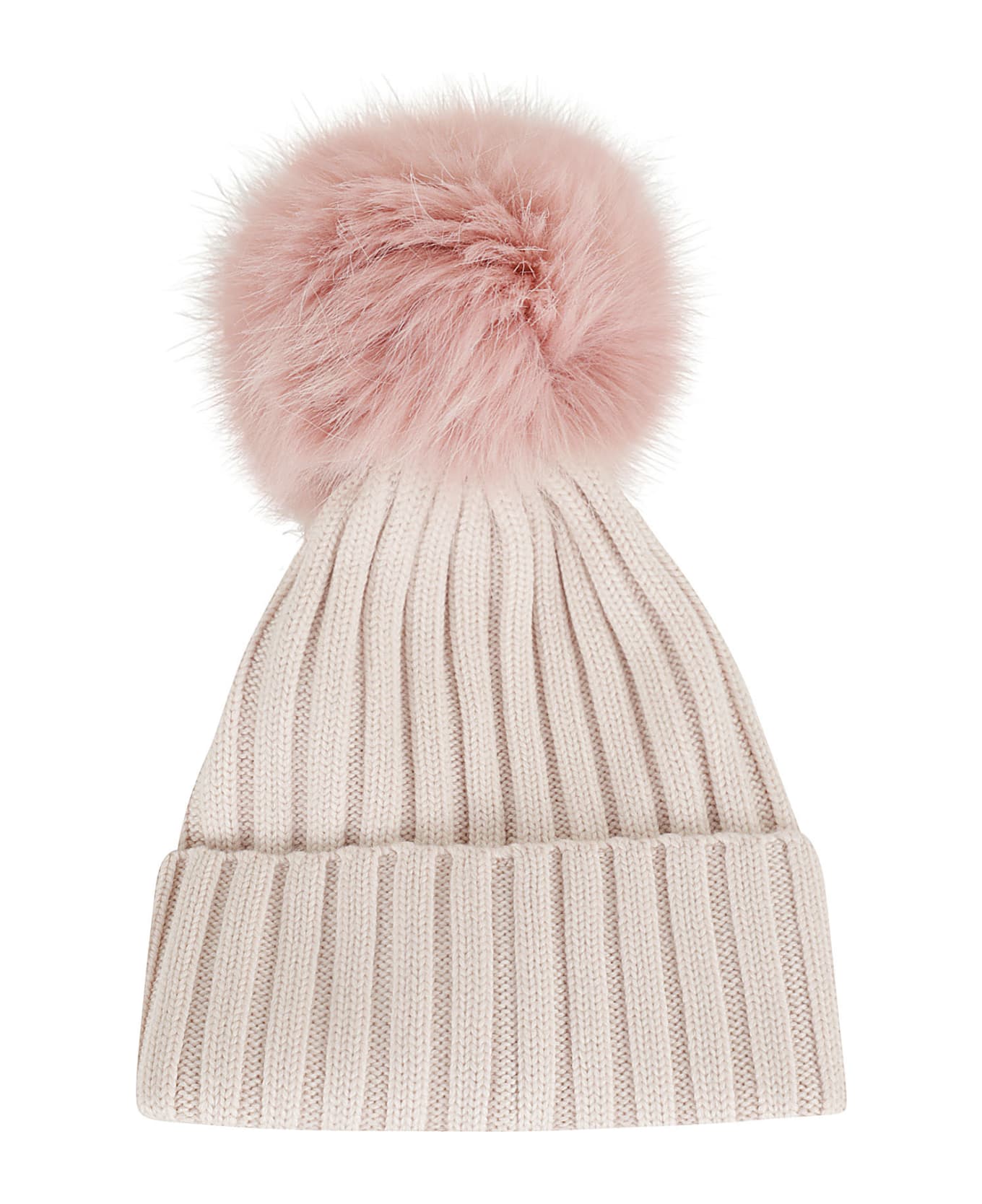 Moncler Pompom-detailed Ribbed-knit Beanie - Light Pink