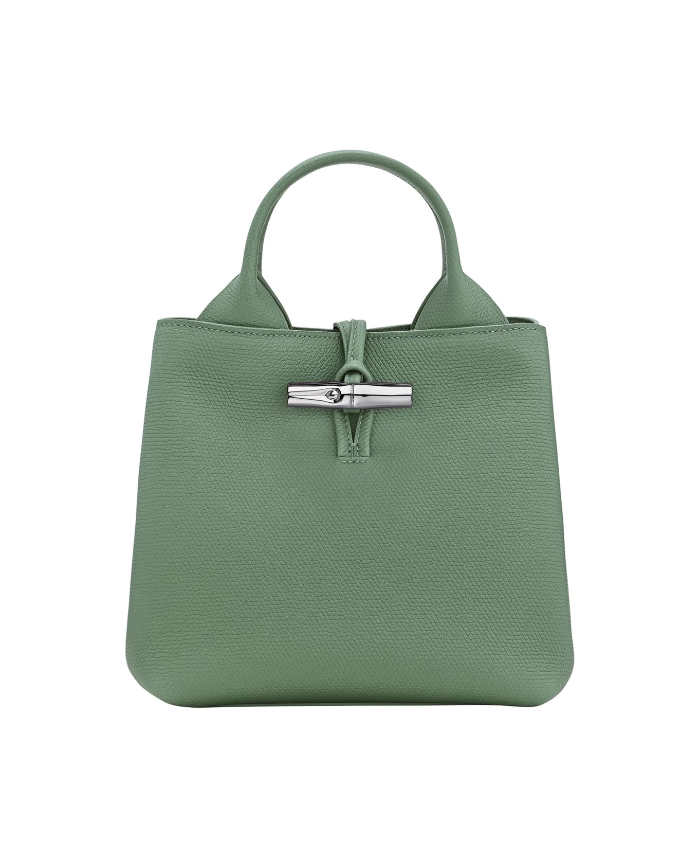 Longchamp 
le Roseau
 Green Small Handbag With Adjustable And Removable Shoulder Strap In Leather Woman - Green
