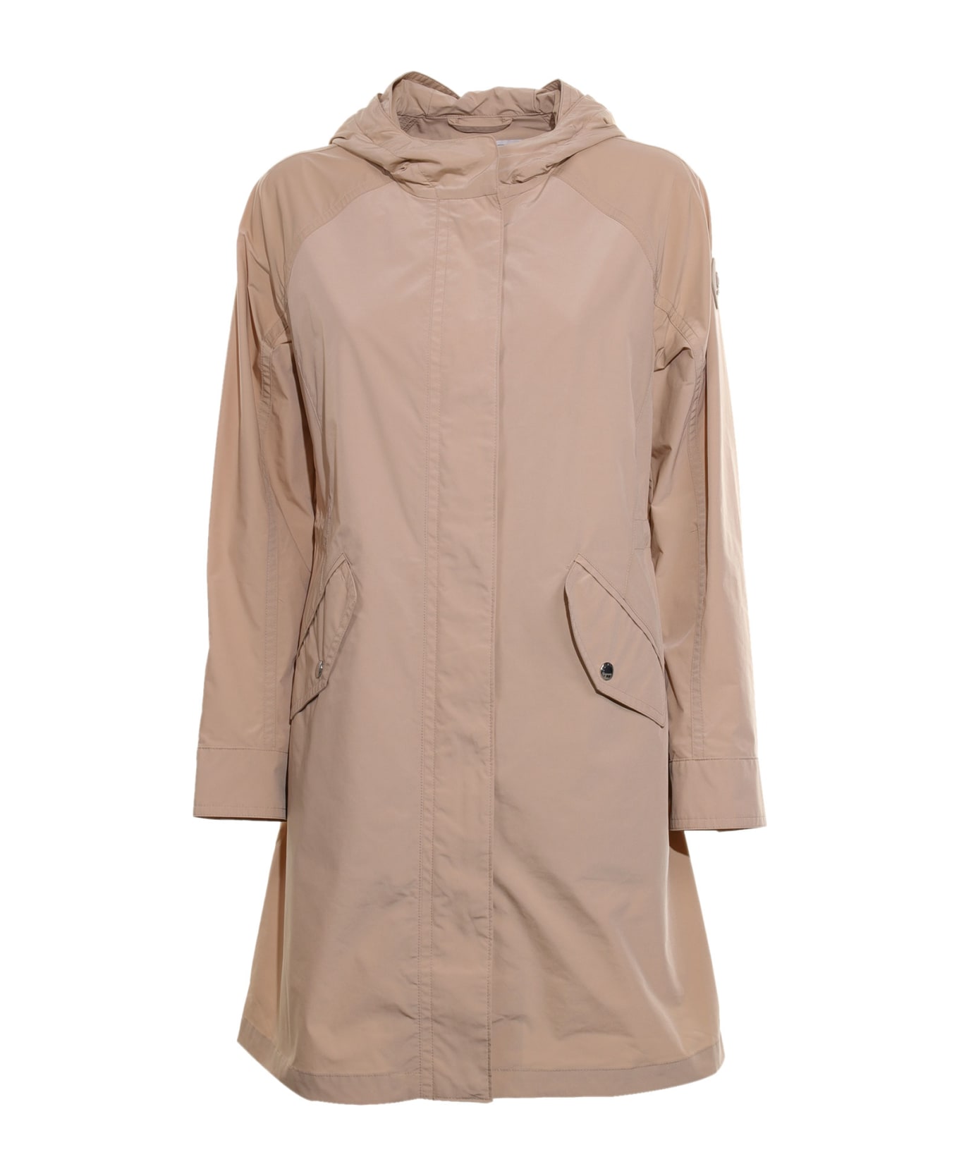 Woolrich Long Summer Parka With Hood - FEATHER BEIGE