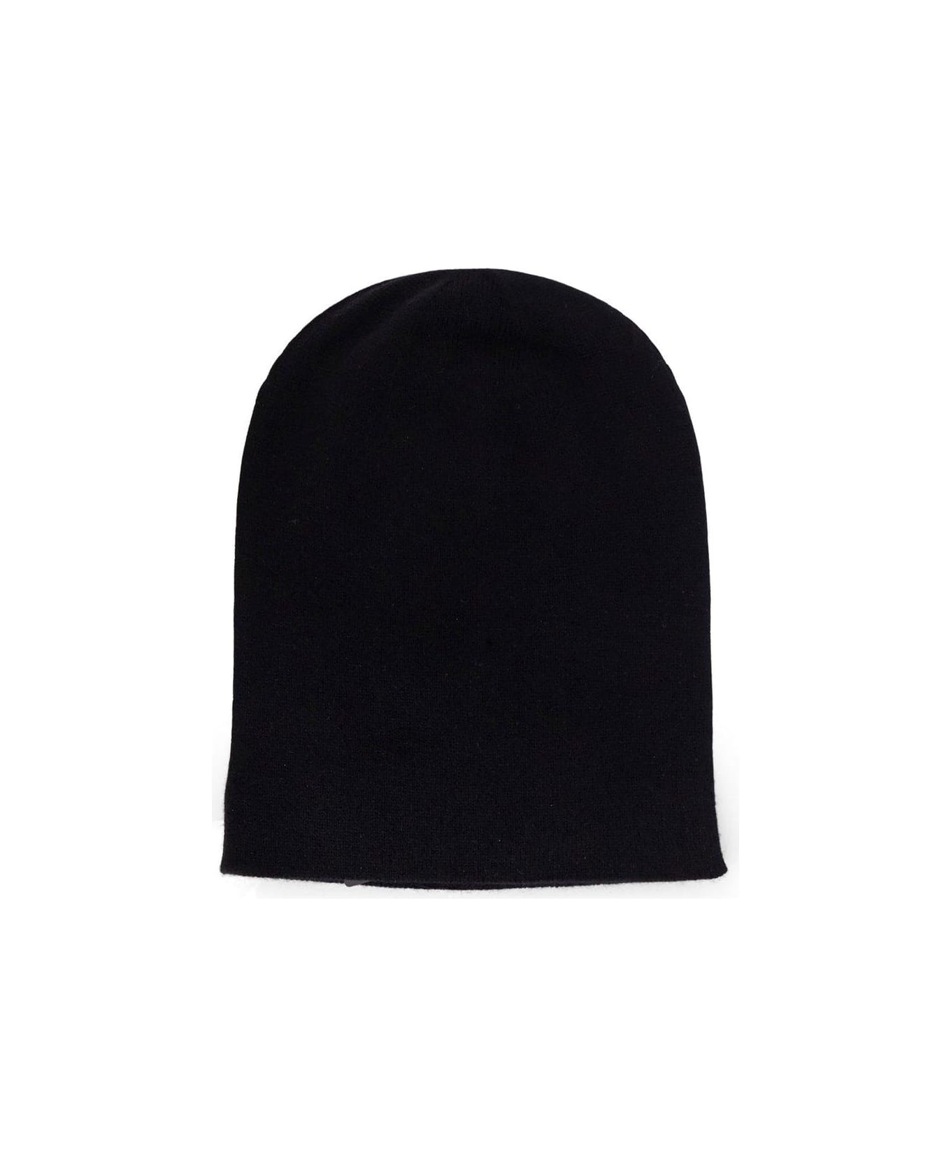 Saint Laurent Logo Embroidered Beanie - Black