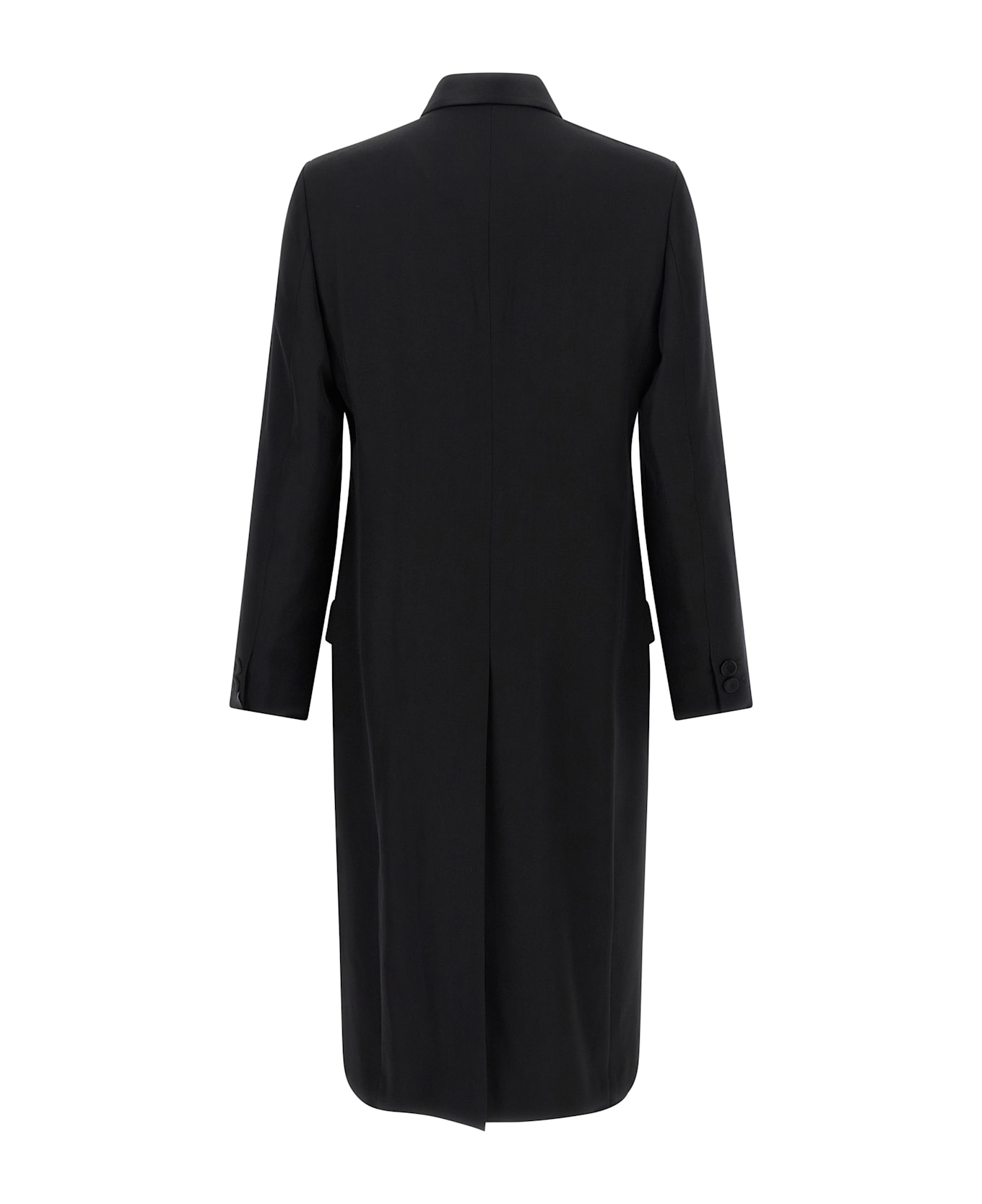 Fendi Crepe Wool Coat - Black  