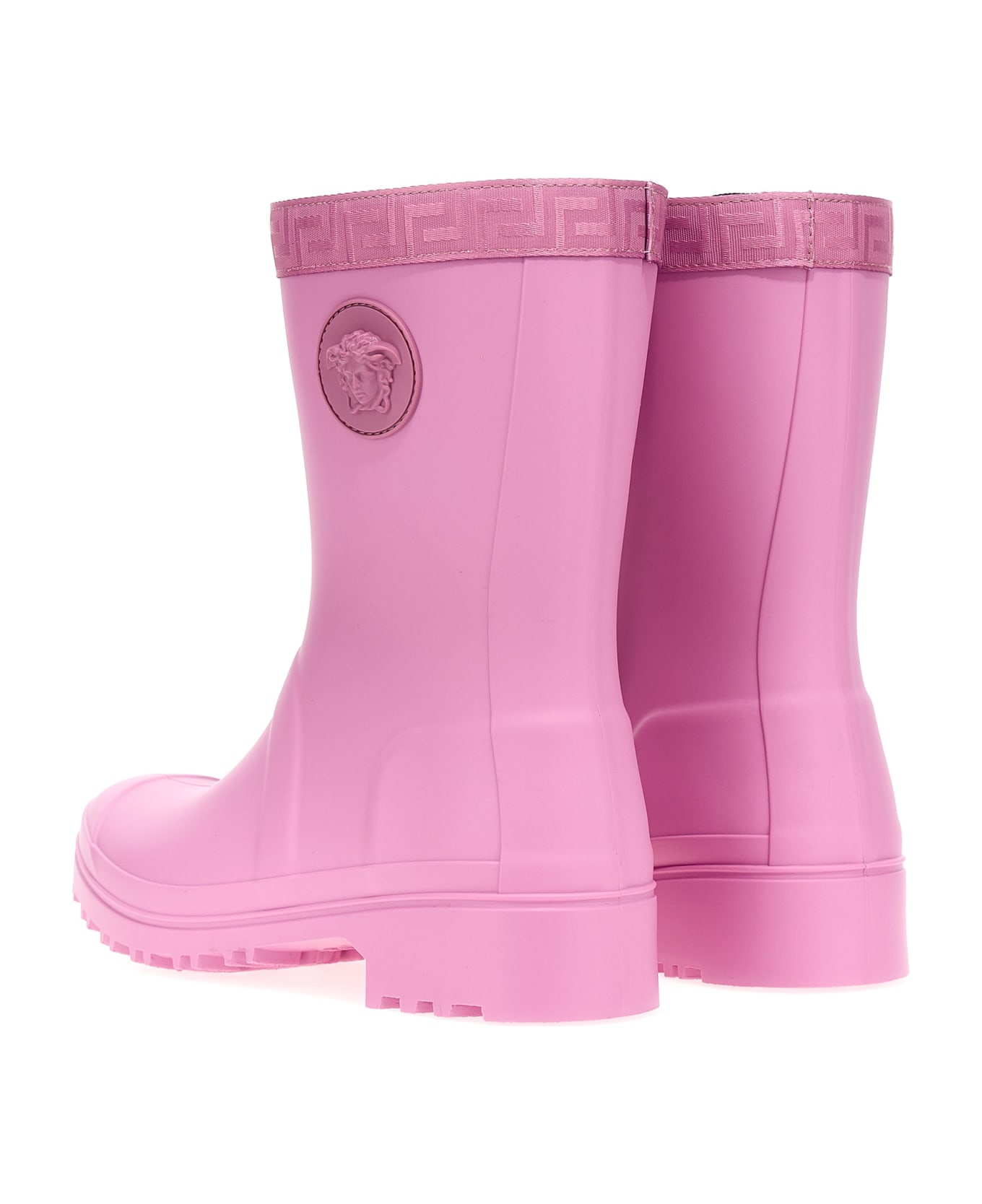 Versace 'greca' Rain Boots - Pink