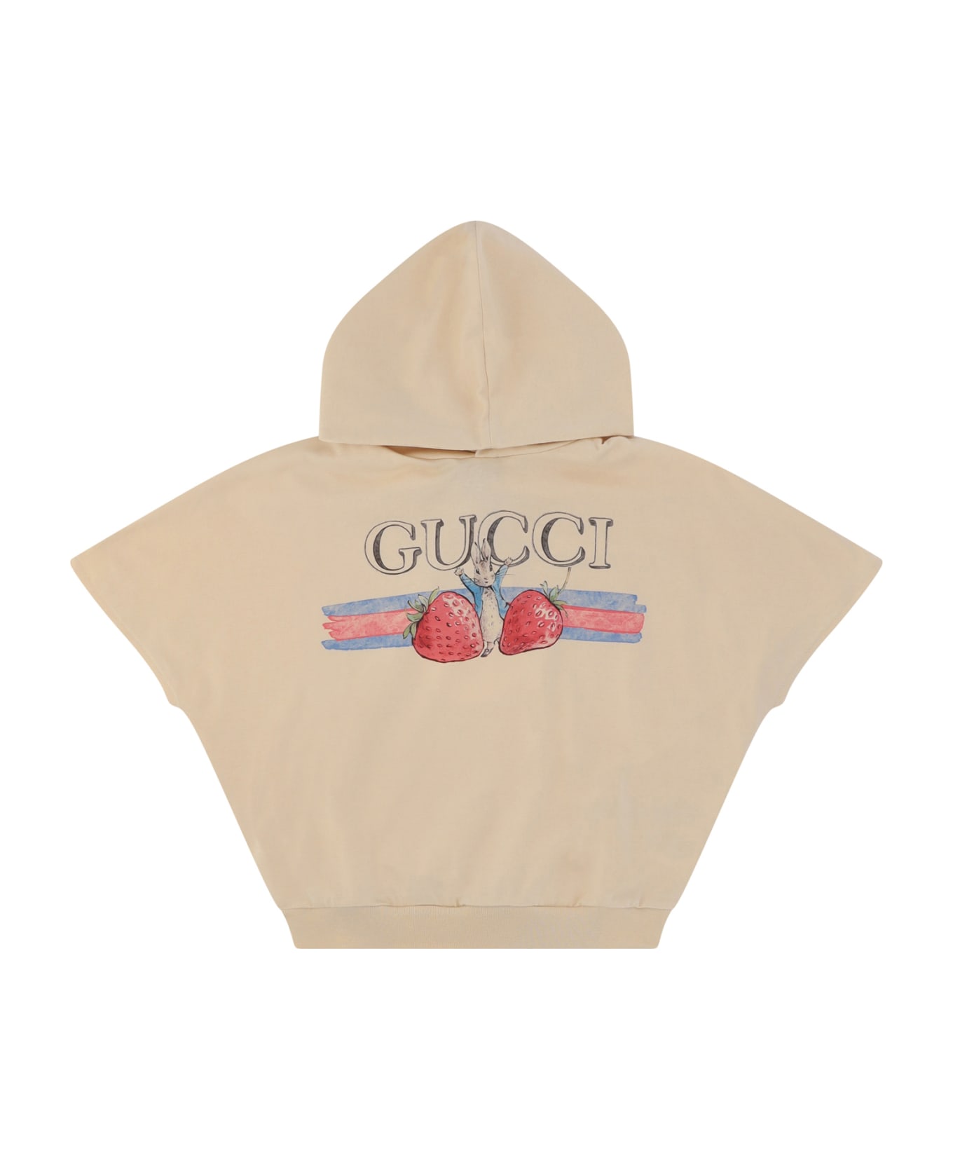Gucci Hoodie For Boy - Natural White/red ニットウェア＆スウェットシャツ