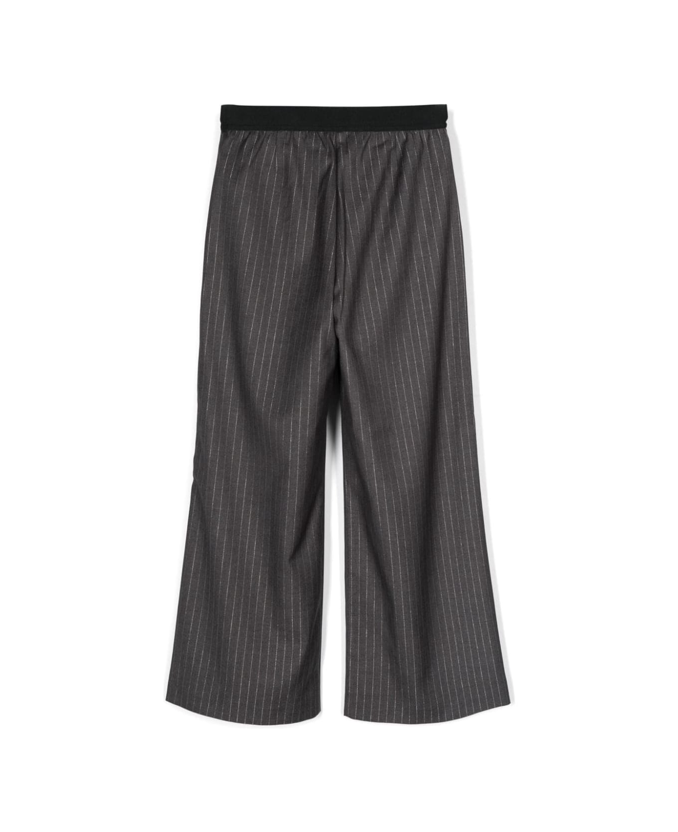 MSGM Pantaloni Gessati Lamé - Gray