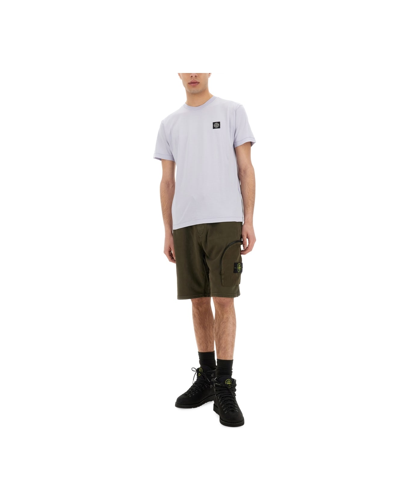 Stone Island T-shirt With Logo - PURPLE