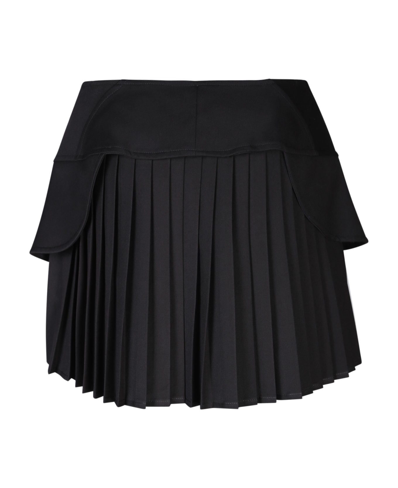 ANDREĀDAMO Black Flannel Mini-skirt - Black スカート