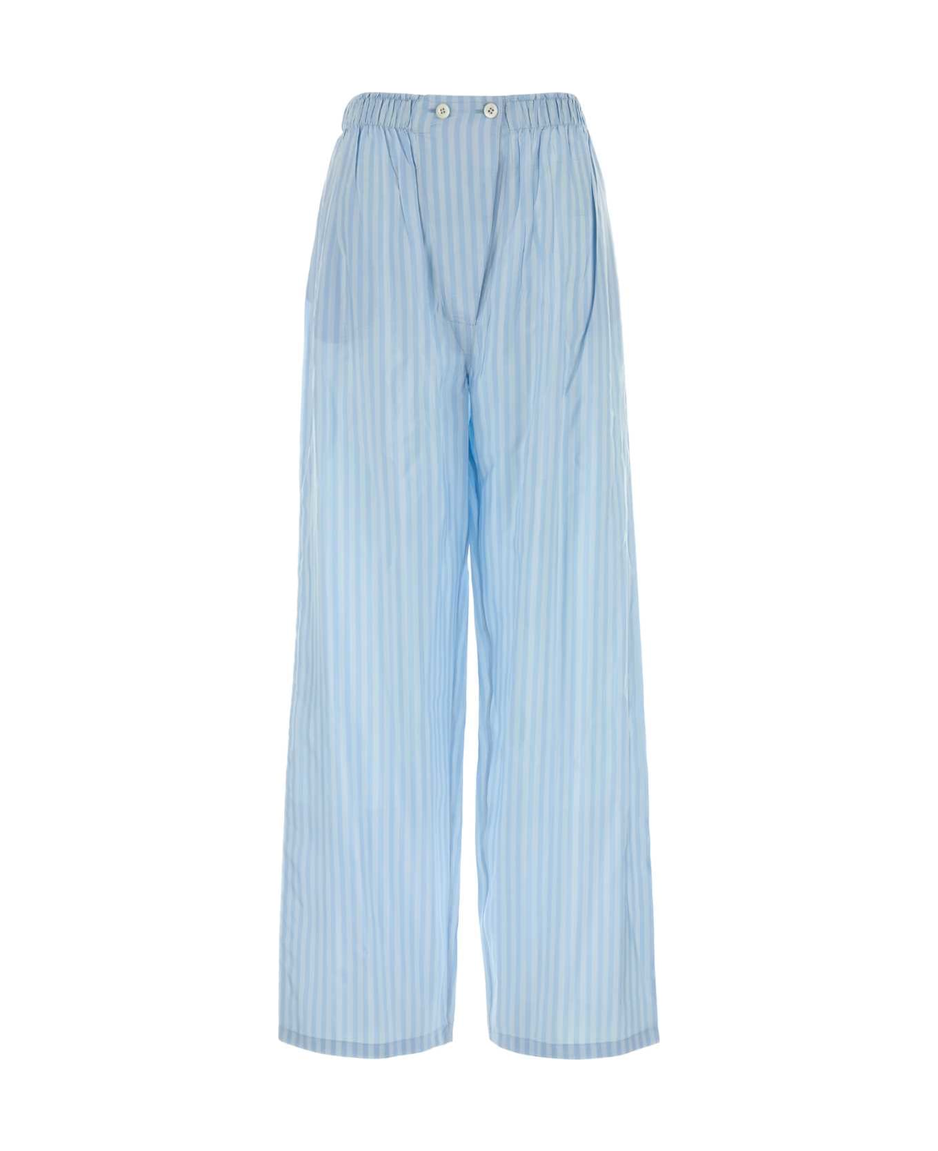 Prada Embroidered Silk Pyjama Pant - CELESTE