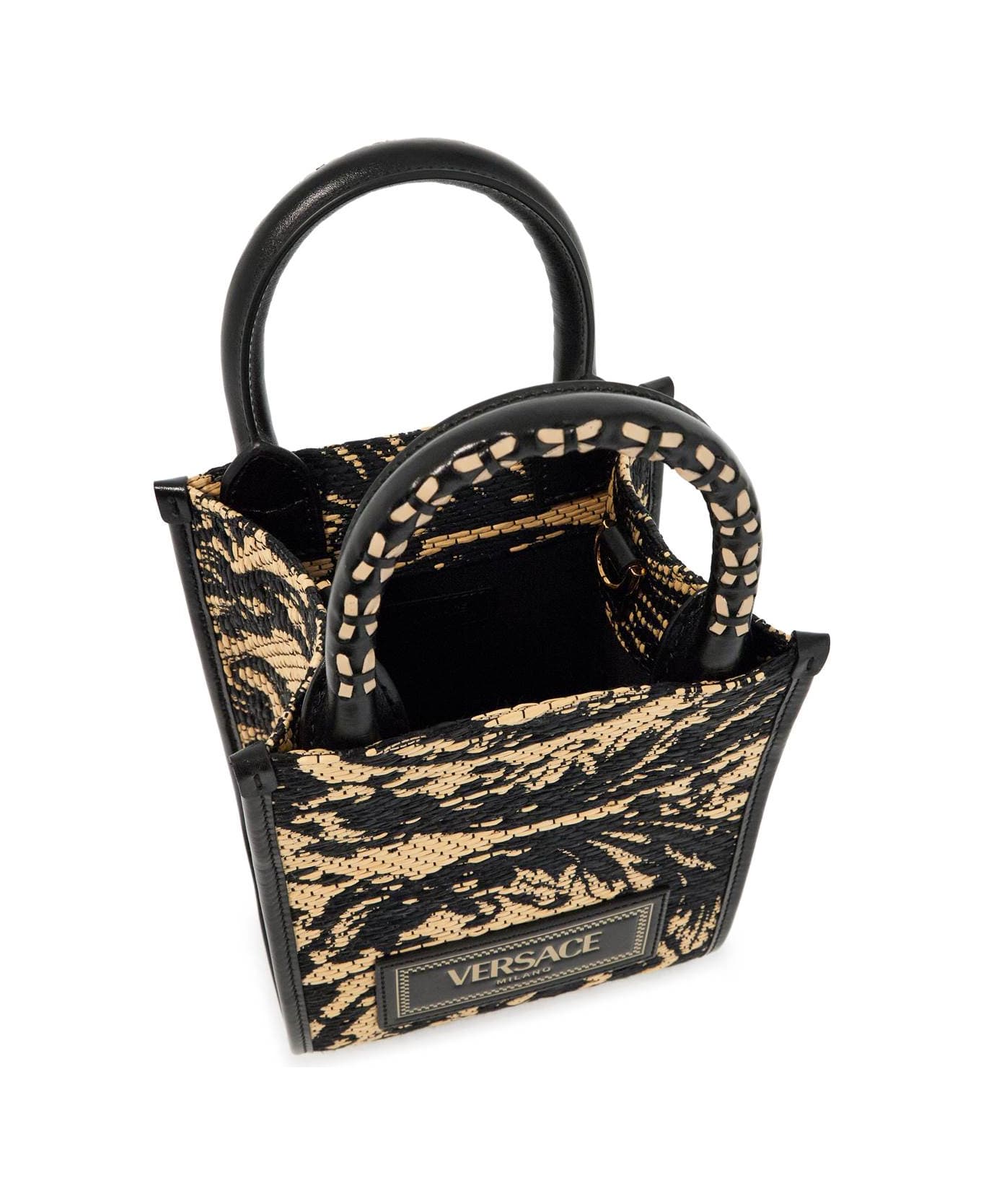 Versace Mini Athena Barocco Tote Bag - MULTICOLOR BLACK-VERSACE (Black)