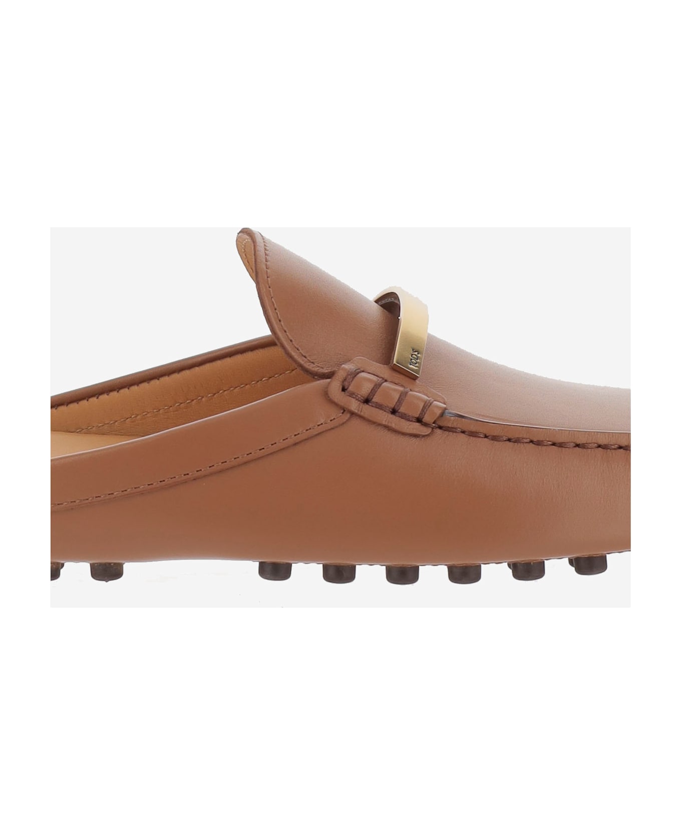 Tod's Leather Gommino Sabot - Beige