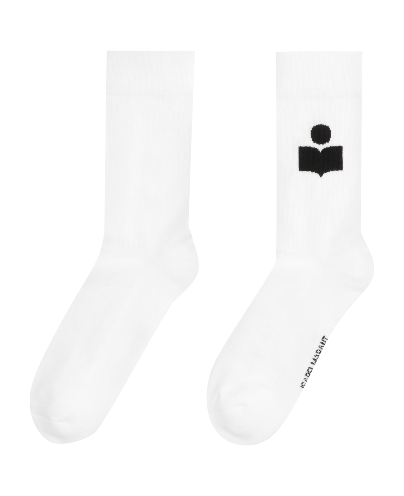 Isabel Marant Siloki Logo Cotton Blend Socks - White 靴下