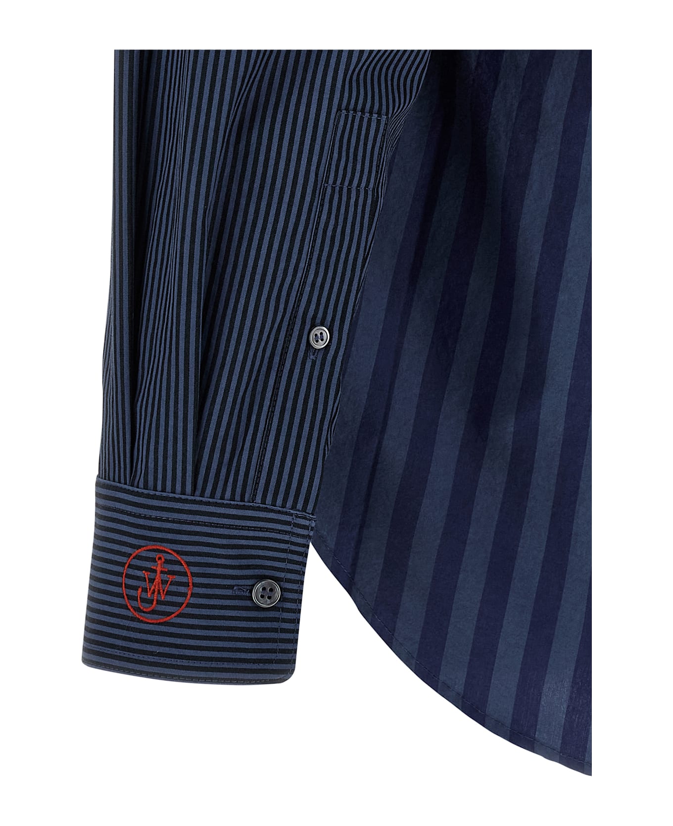 J.W. Anderson 
patchword Striped
 Shirt - Blue