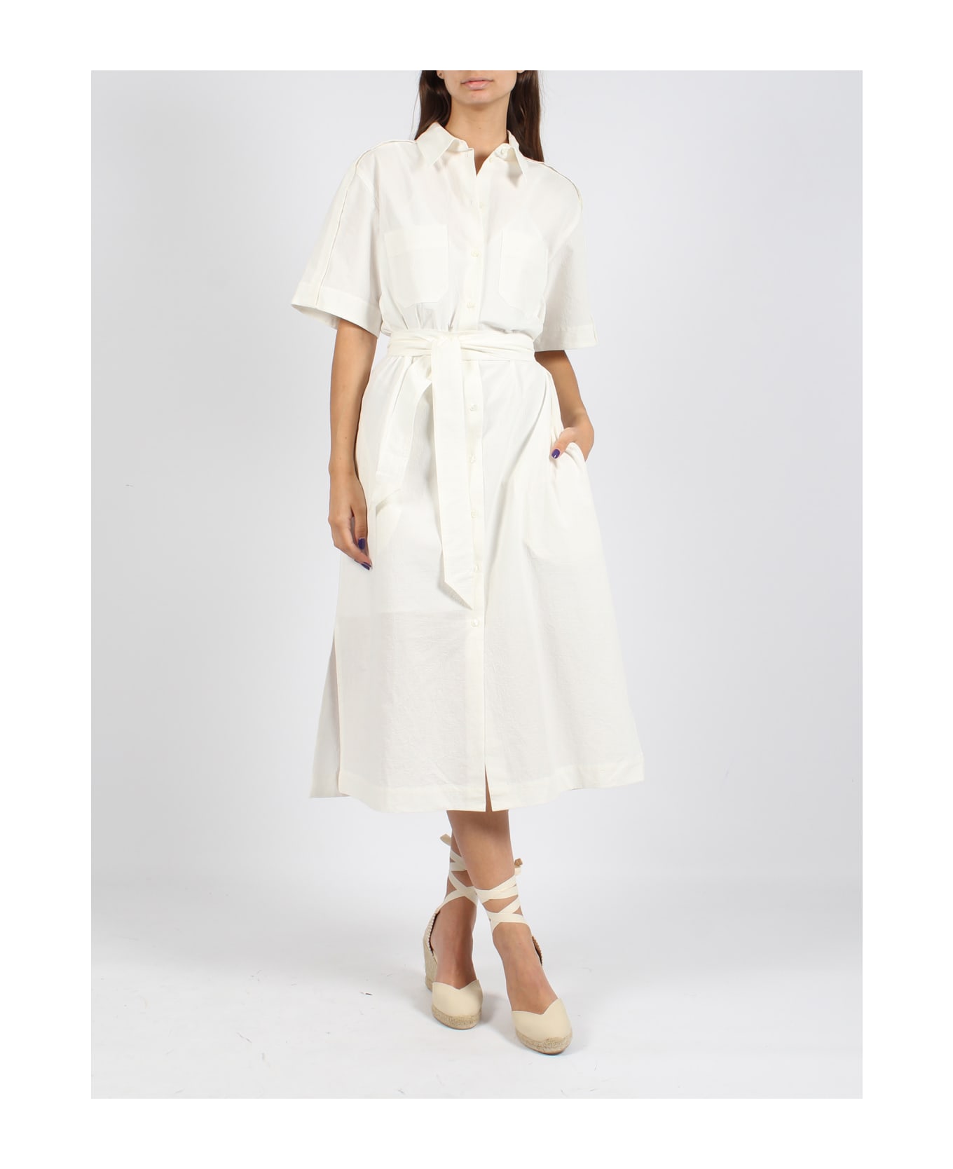 Maison Kitsuné Shirt Dress - White ワンピース＆ドレス