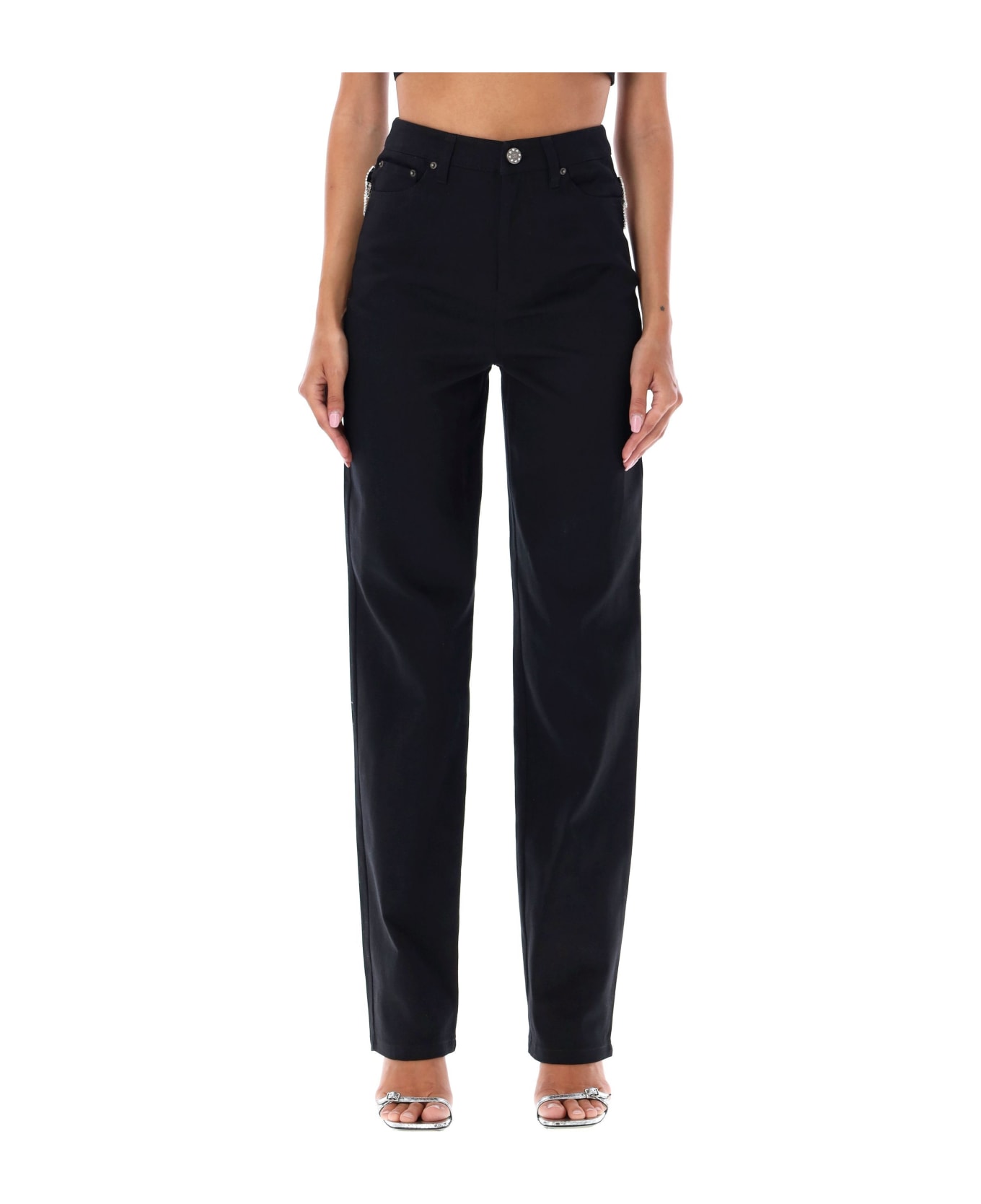 Rotate by Birger Christensen Twill High Rise Jeans - BLACK