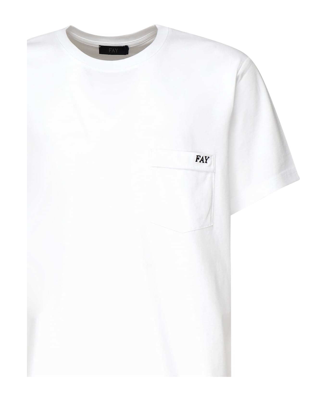 Fay T-shirt With Embroidered Logo - White