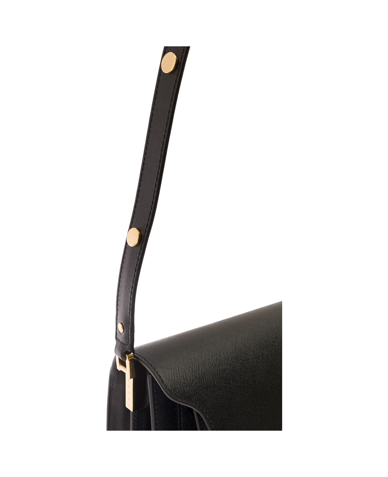 Marni 'trunk' Black Shoulder Bag With Push-lock Fastening In Leather Woman - Black