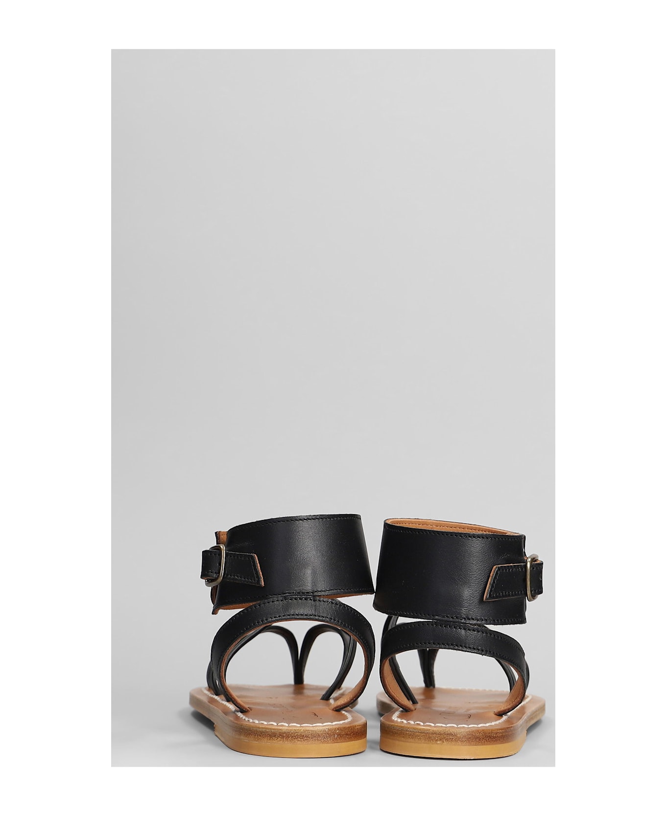 K.Jacques Selyse F Flats In Black Leather - black