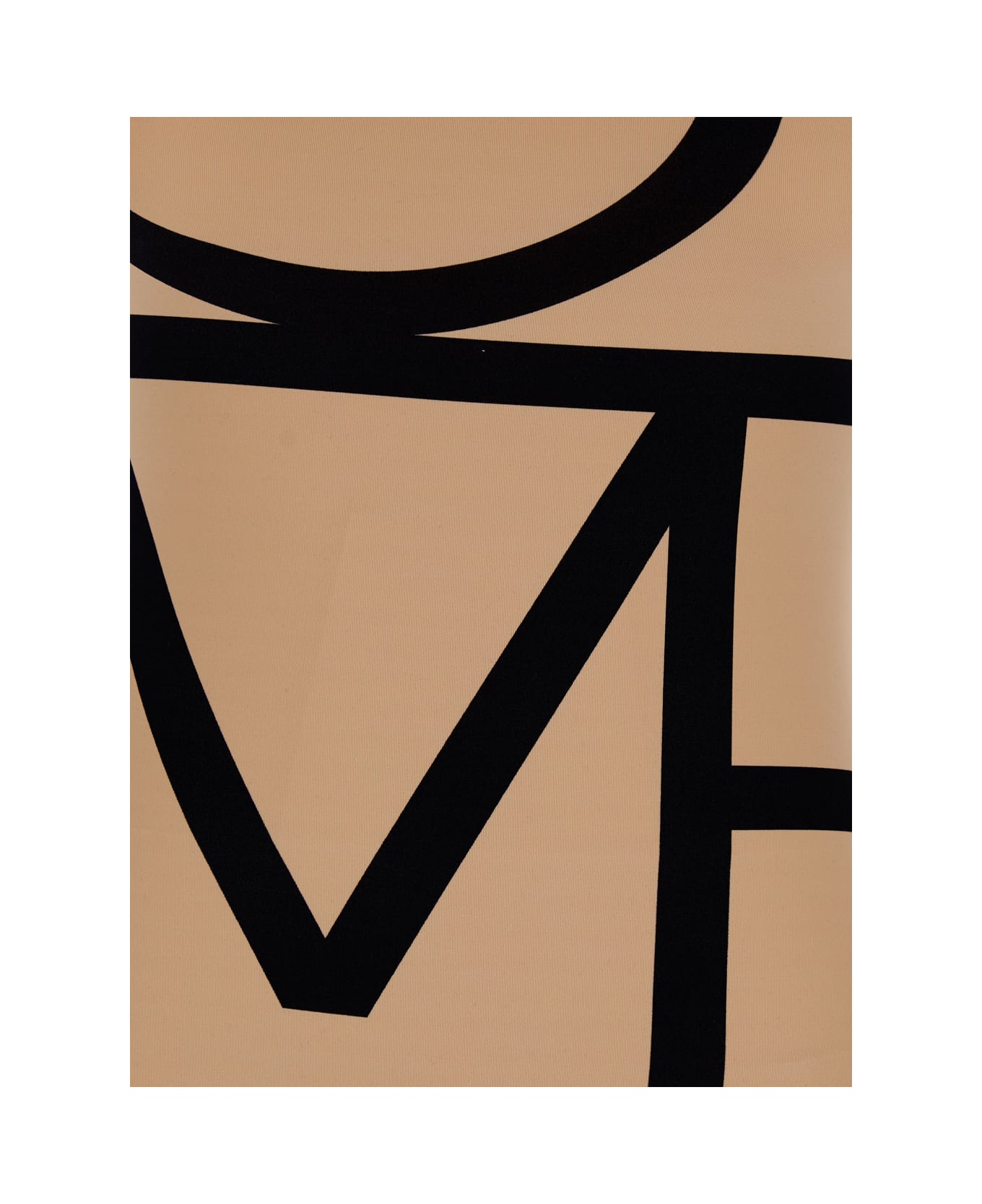 Totême Beige Swimsuit With Black Details In Techno Fabric Woman - Beige