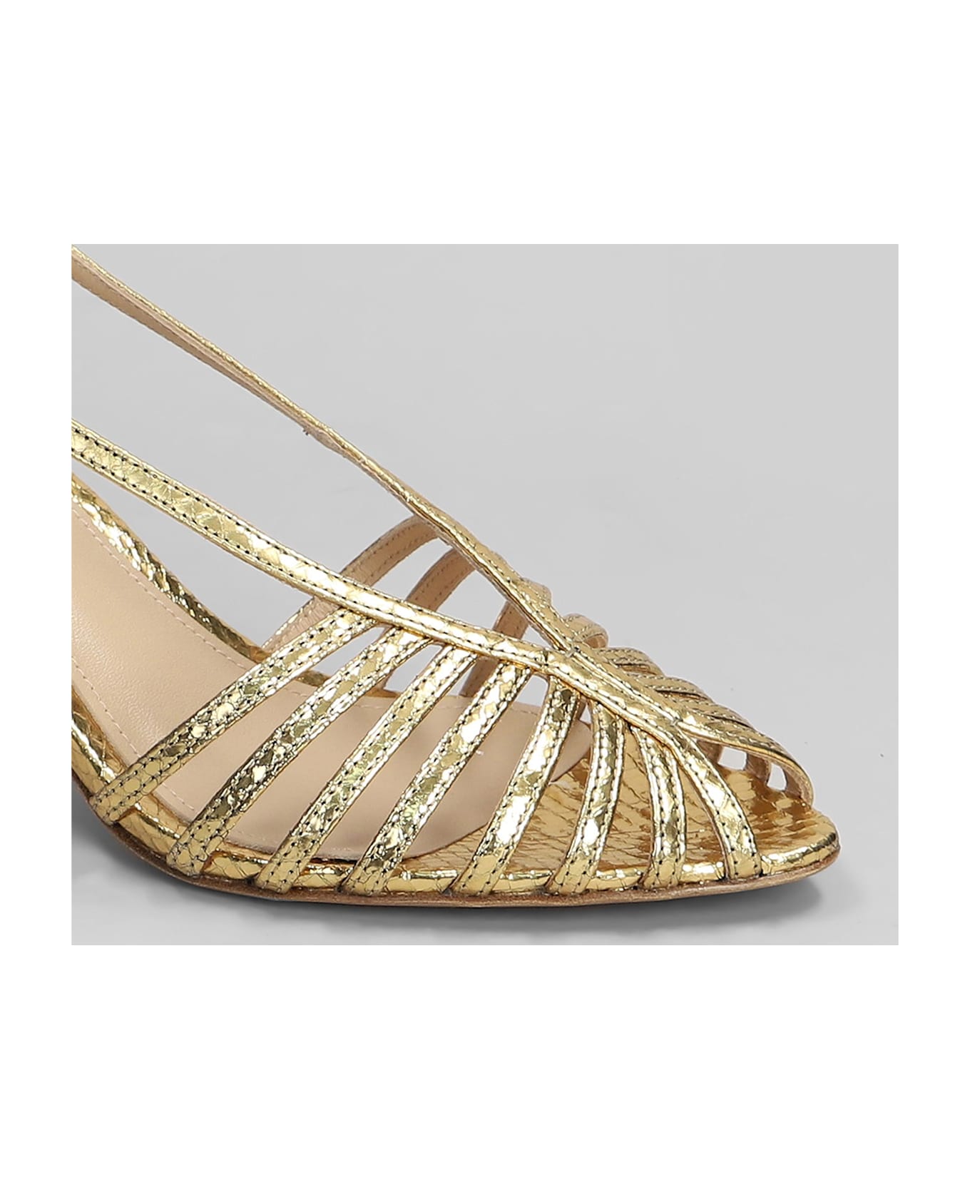 Lola Cruz Diana 65 Sandals In Gold Leather - gold