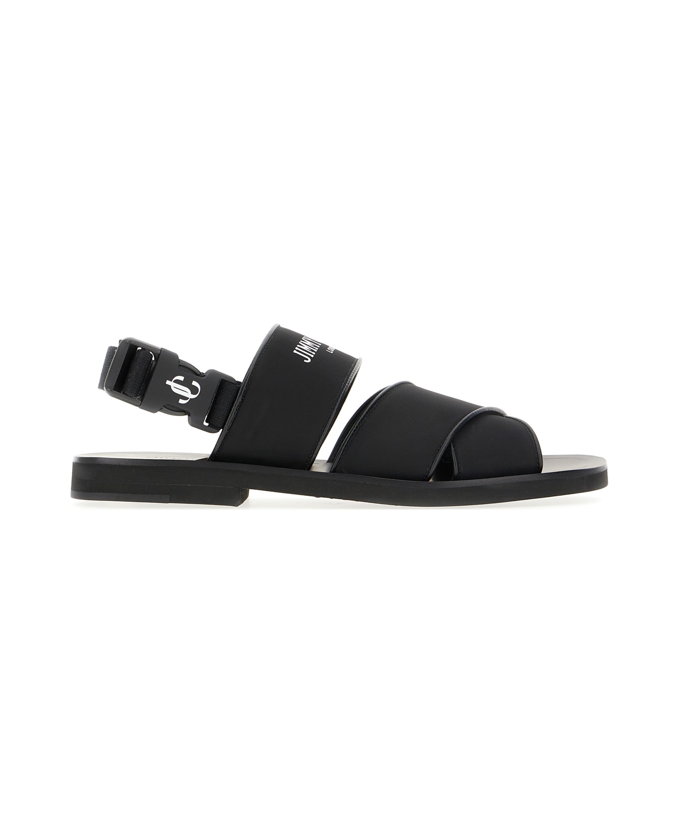 Jimmy Choo Black Nylon Sandals - BLACK