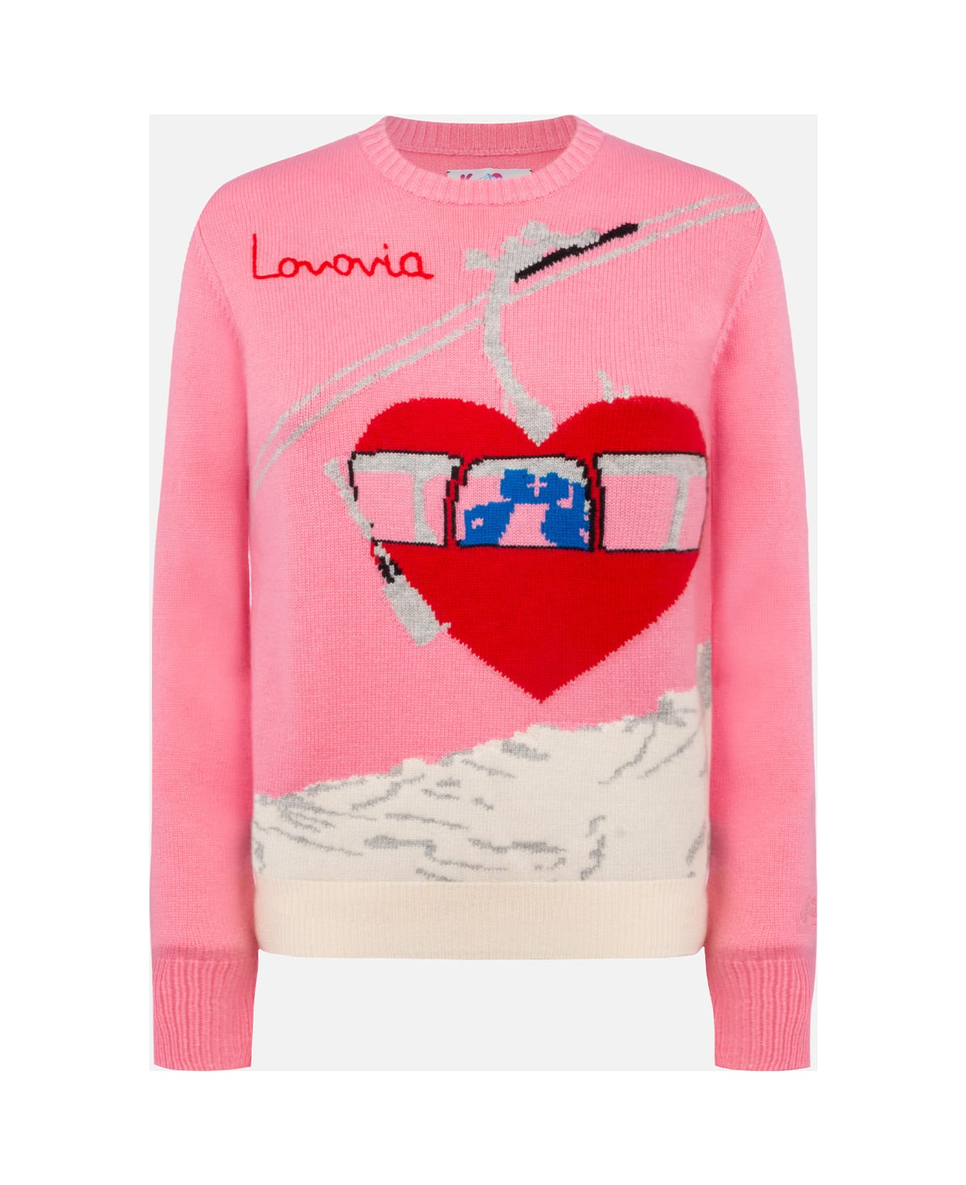 MC2 Saint Barth Woman Cashmere Blend Sweater New Queen With Postcard Jacquard - PINK