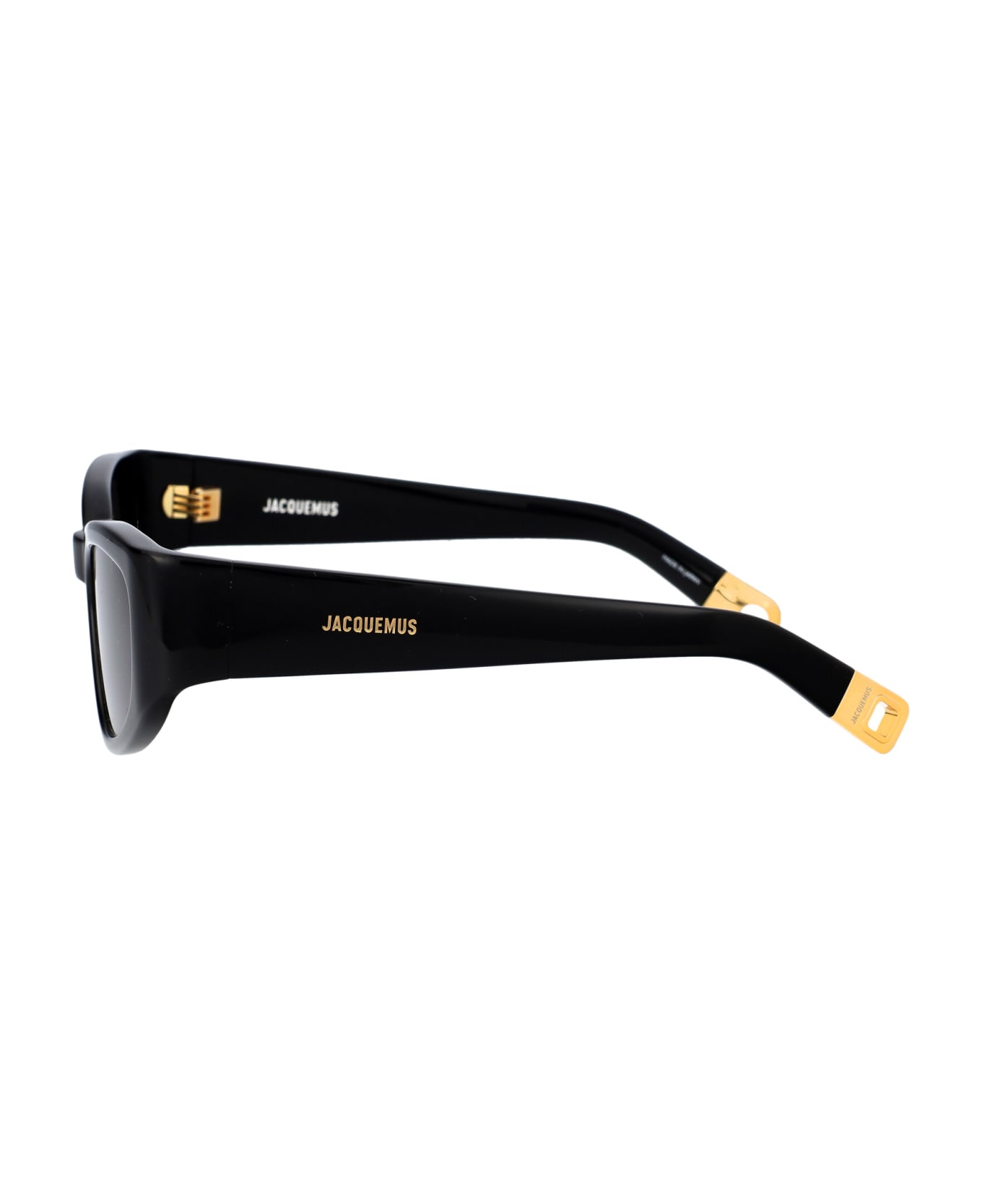 Jacquemus Gala Sunglasses - 01 BLACK/ YELLOW GOLD/ GREY