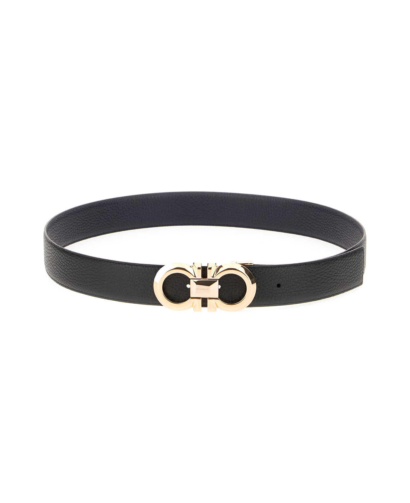 Ferragamo Black Leather Belt - NERO MIDNIGHT