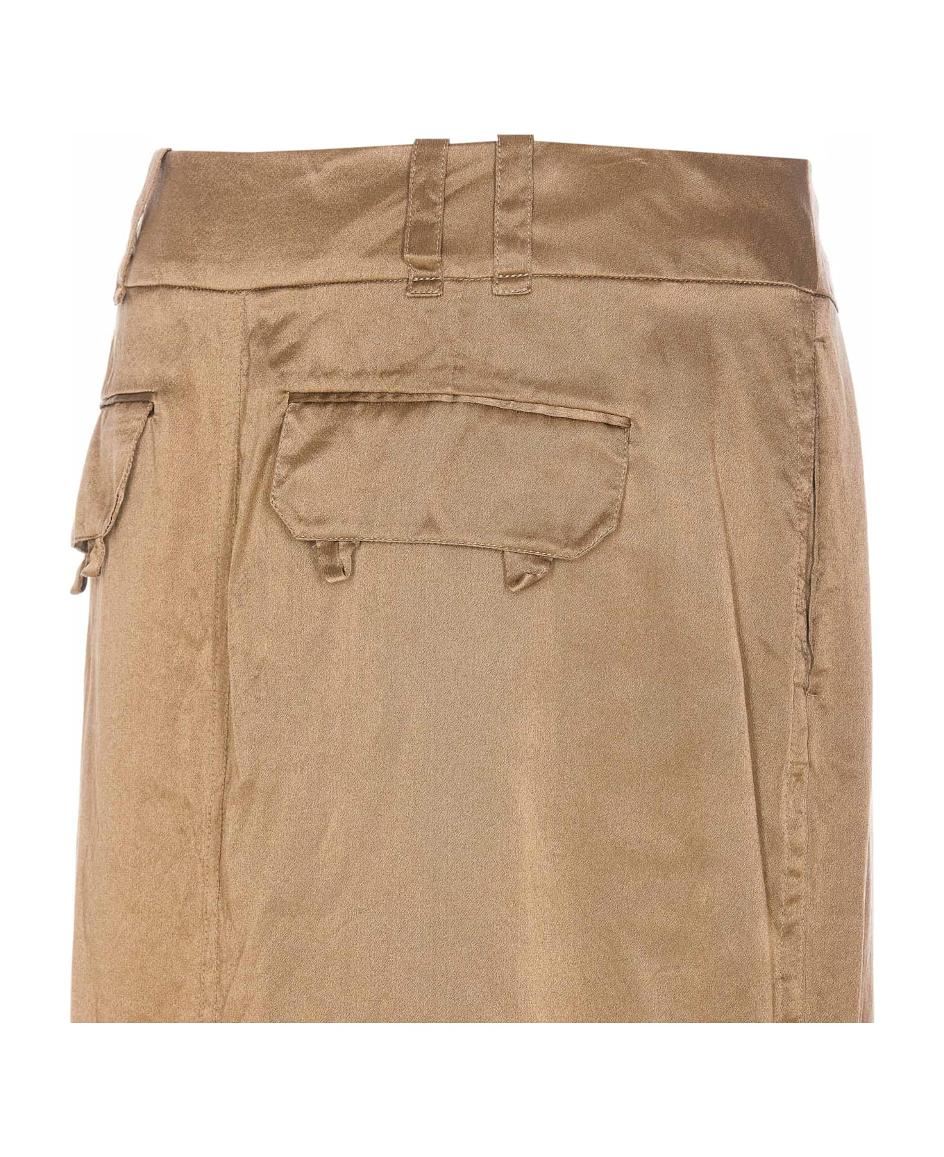 Saint Laurent Pencil Skirt Silk Crepe De Chine - Beige