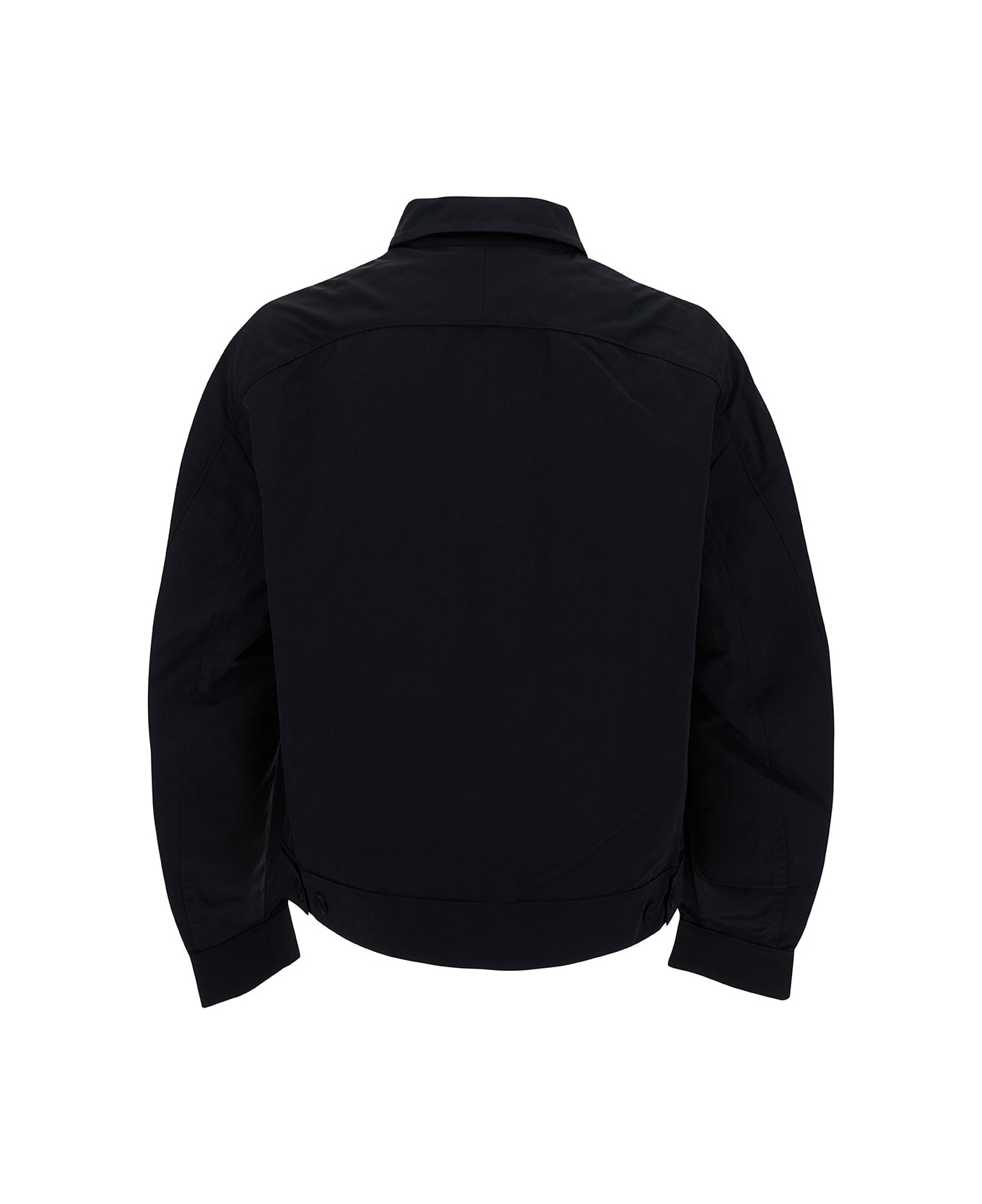 Jacquemus Zip-up Jacket With Tonal Logo Embroidery - Black