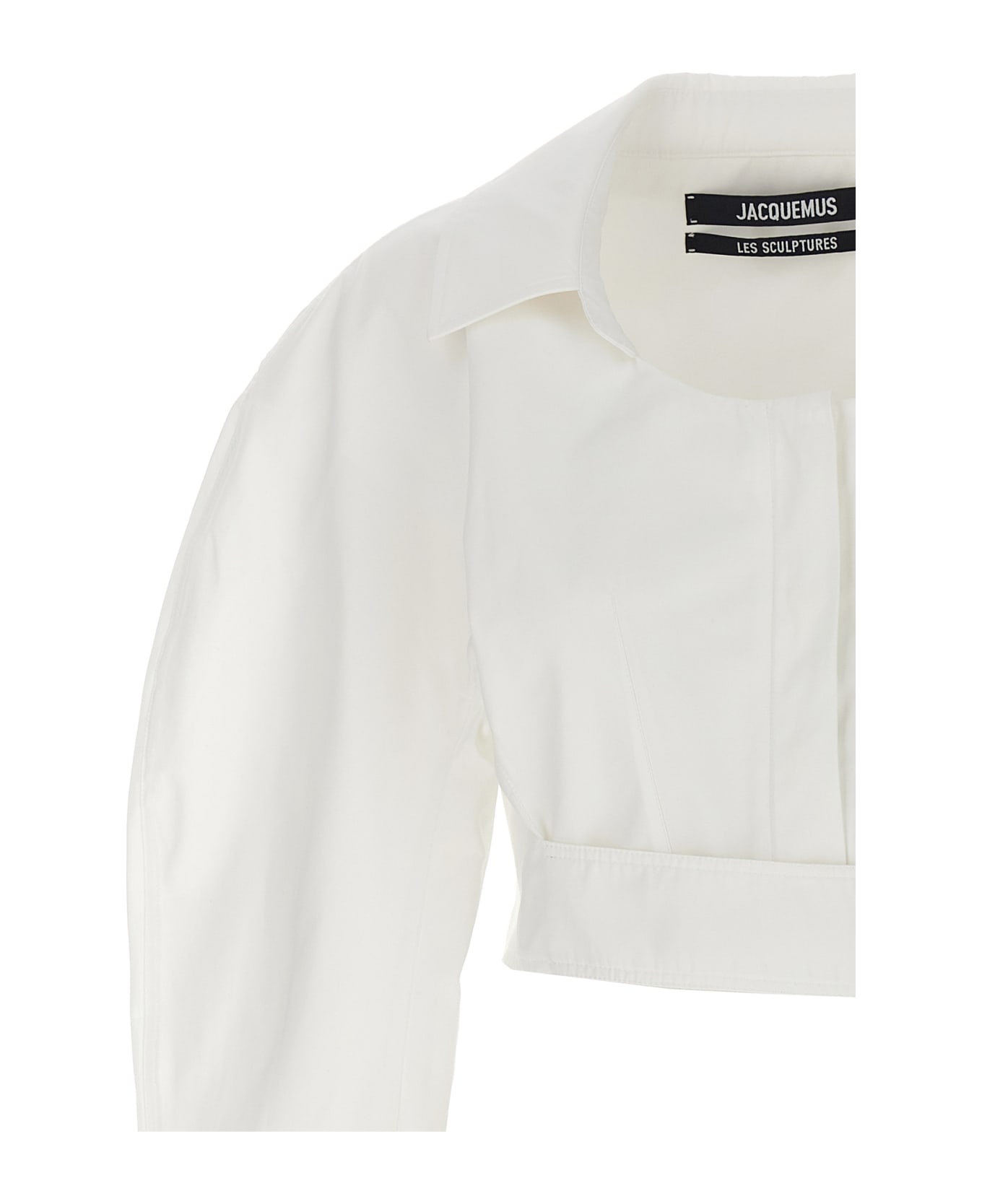 Jacquemus Obra Bolero Crop Shirt - White