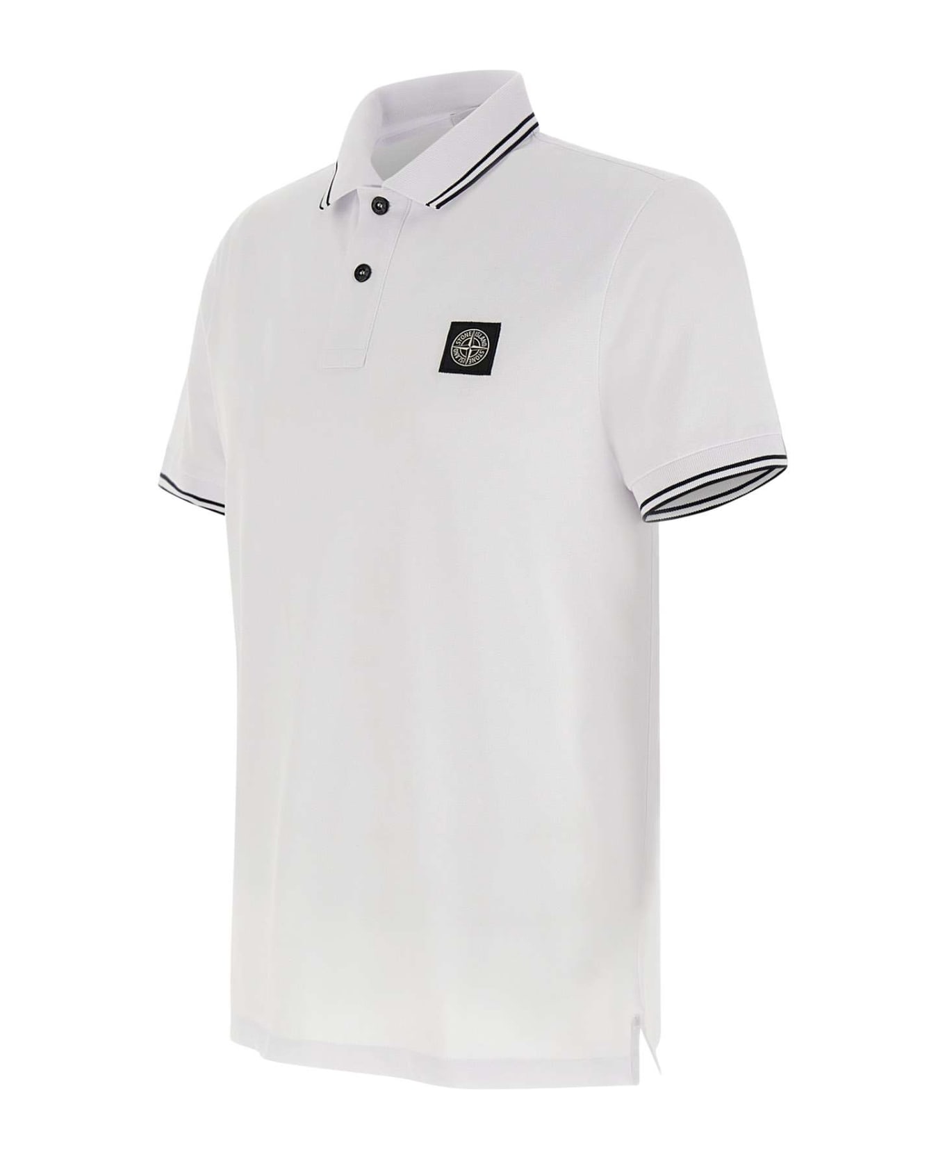 Stone Island Logo-patch Polo - WHITE ポロシャツ