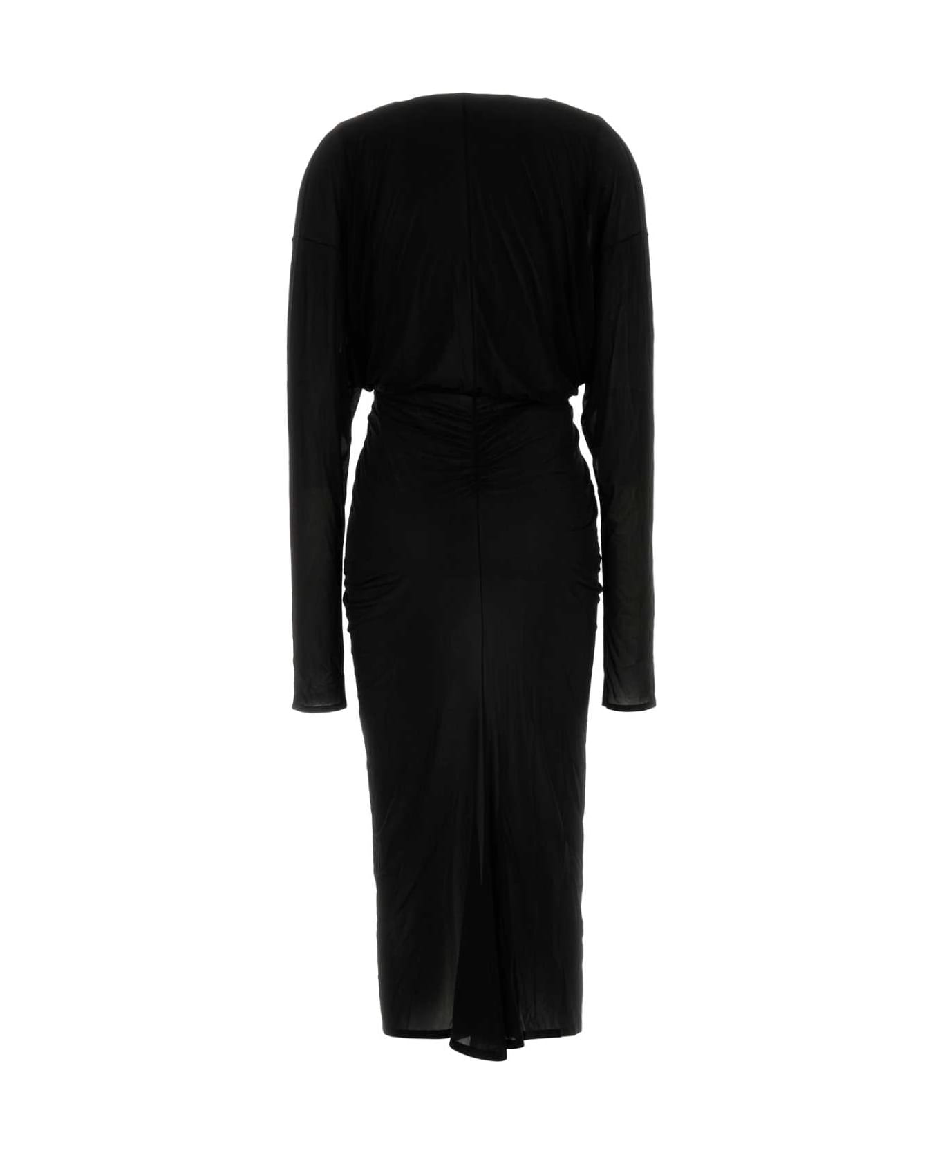 Saint Laurent Black Stretch Jersey Long Dress - NOIR