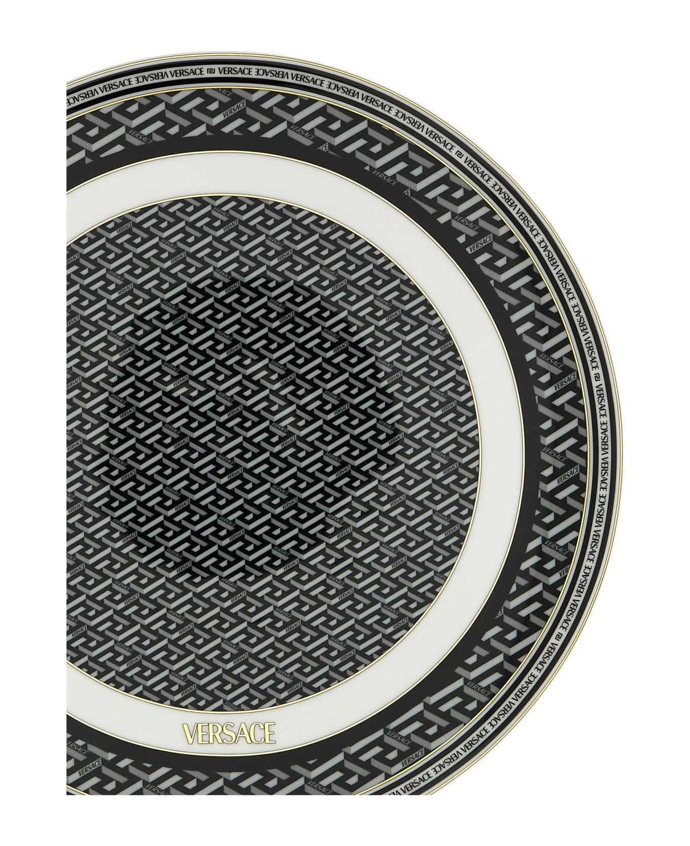Versace 'la Greca' Placeholder Plate - White/Black お皿＆ボウル
