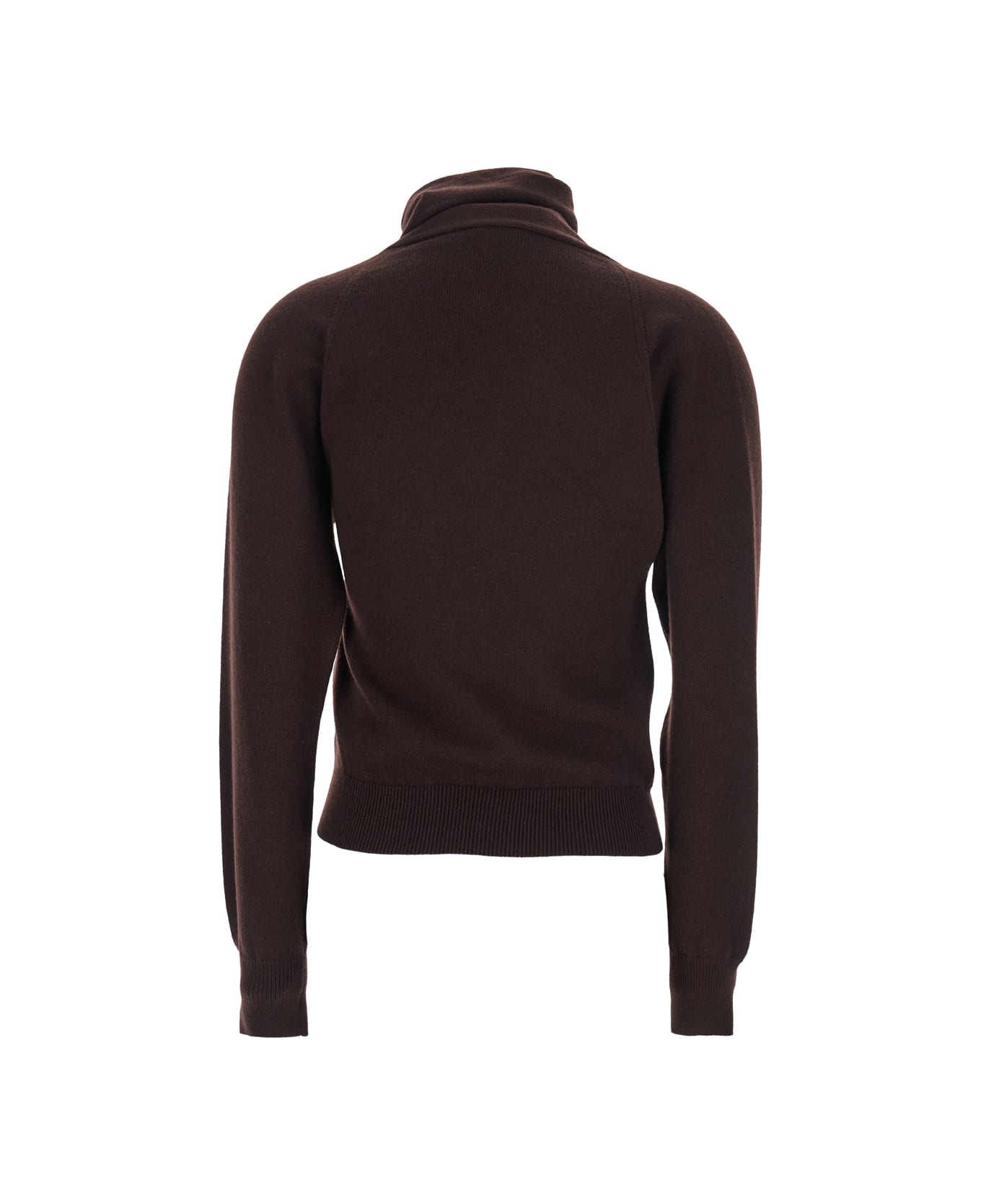 Tom Ford Brown Sweater With High Neck In Cashmere And Cotton Blend Woman - Brown