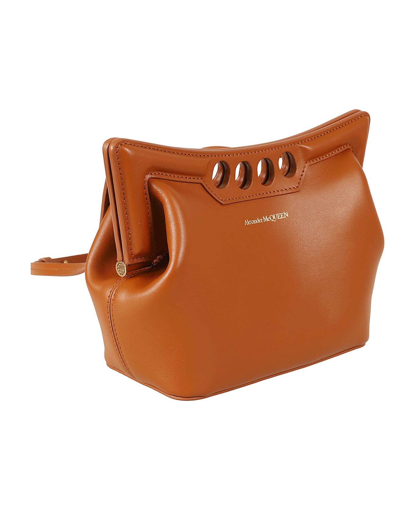 Alexander McQueen The Mini Peak Crossbody Bag - Caramel Tan
