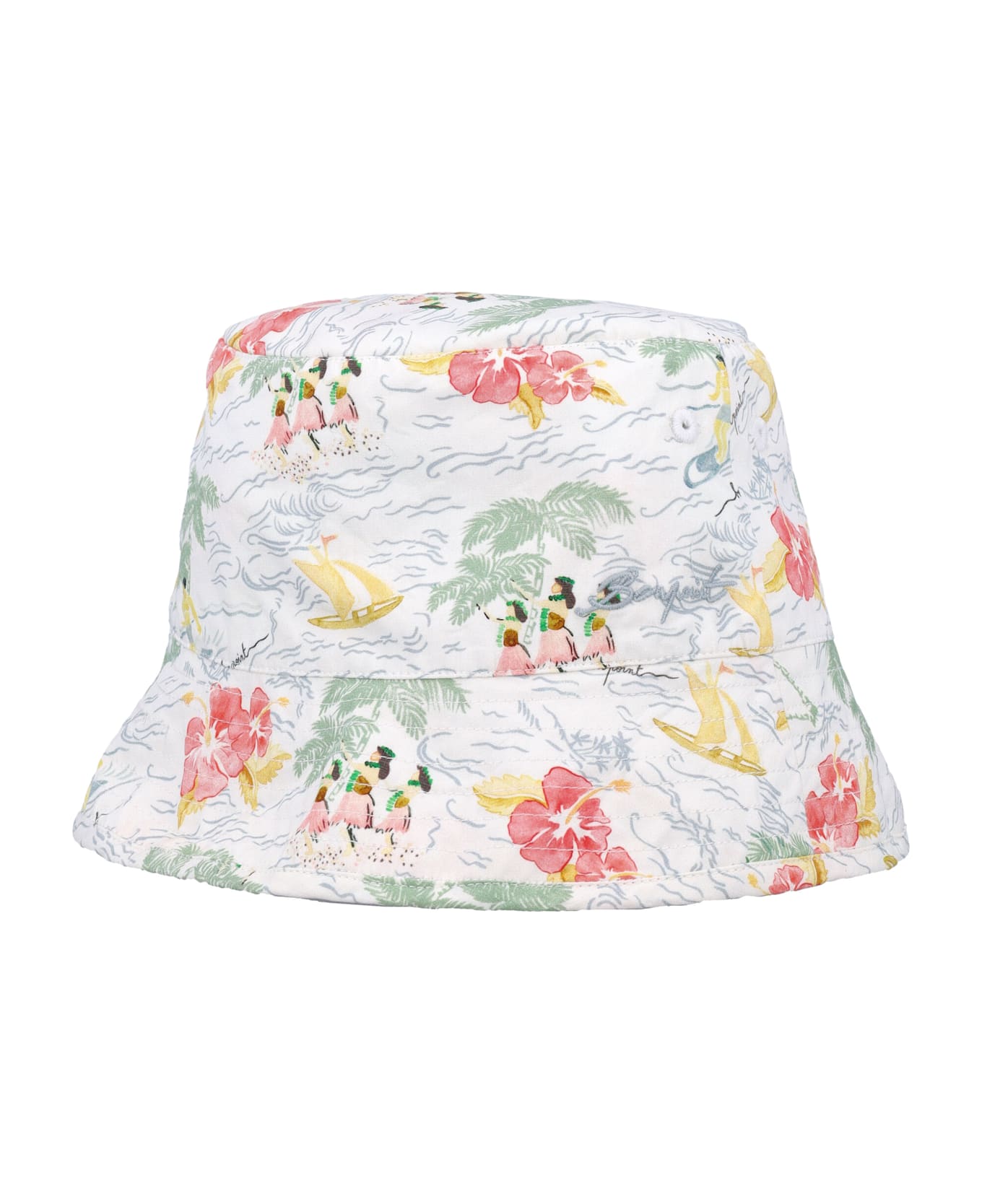 Bonpoint Kid - Theana Print Bucket Hat - FL BLEU AQUA