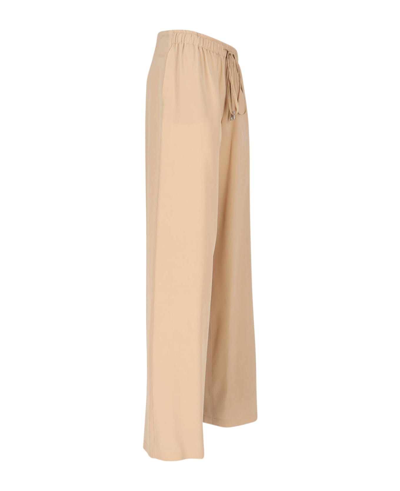 Ermanno Scervino Wide Silk Trousers - Beige