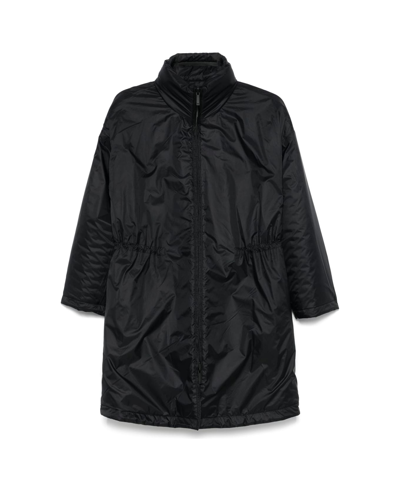 Emporio Armani Nylon Midi Coat - Black