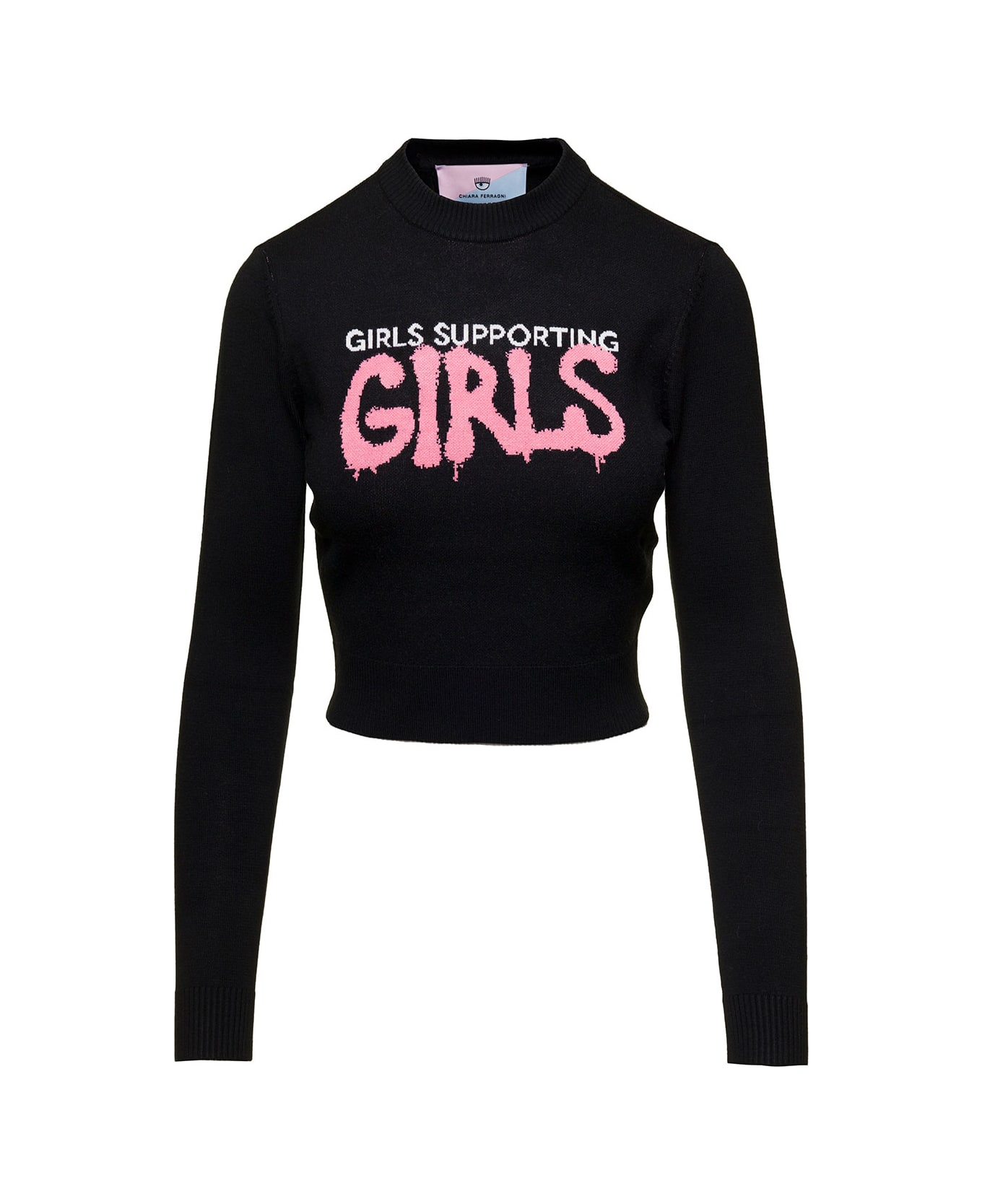 Chiara Ferragni Girls Knitwear Vi Jacquard - Black フリース