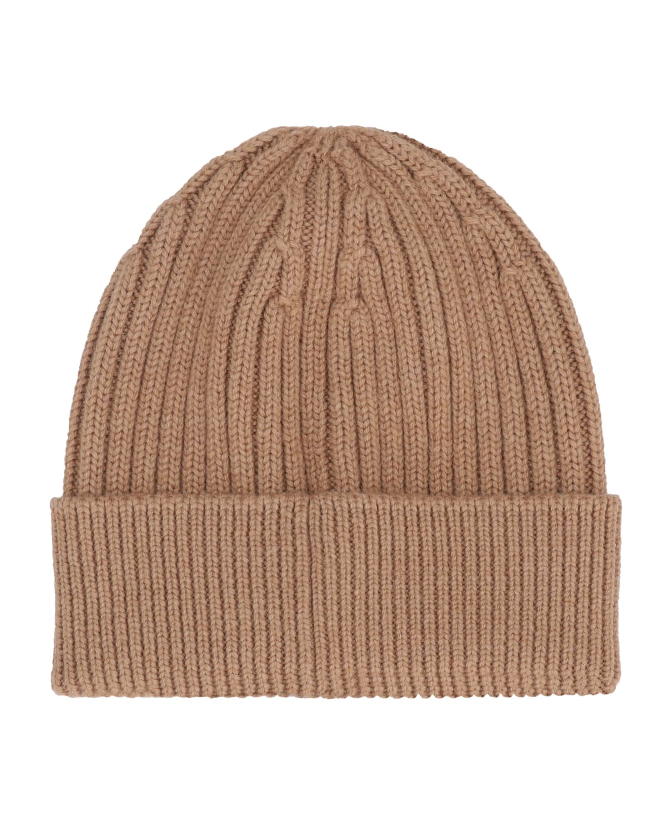 Moncler Grenoble Ribbed Knit Beanie - Camel