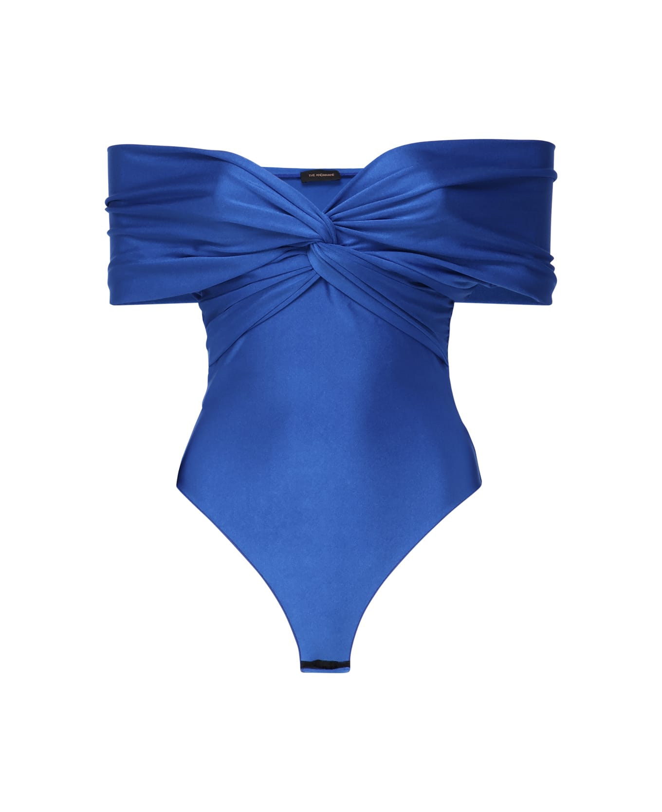 The Andamane Bodysuit With Crossover Neckline - Red