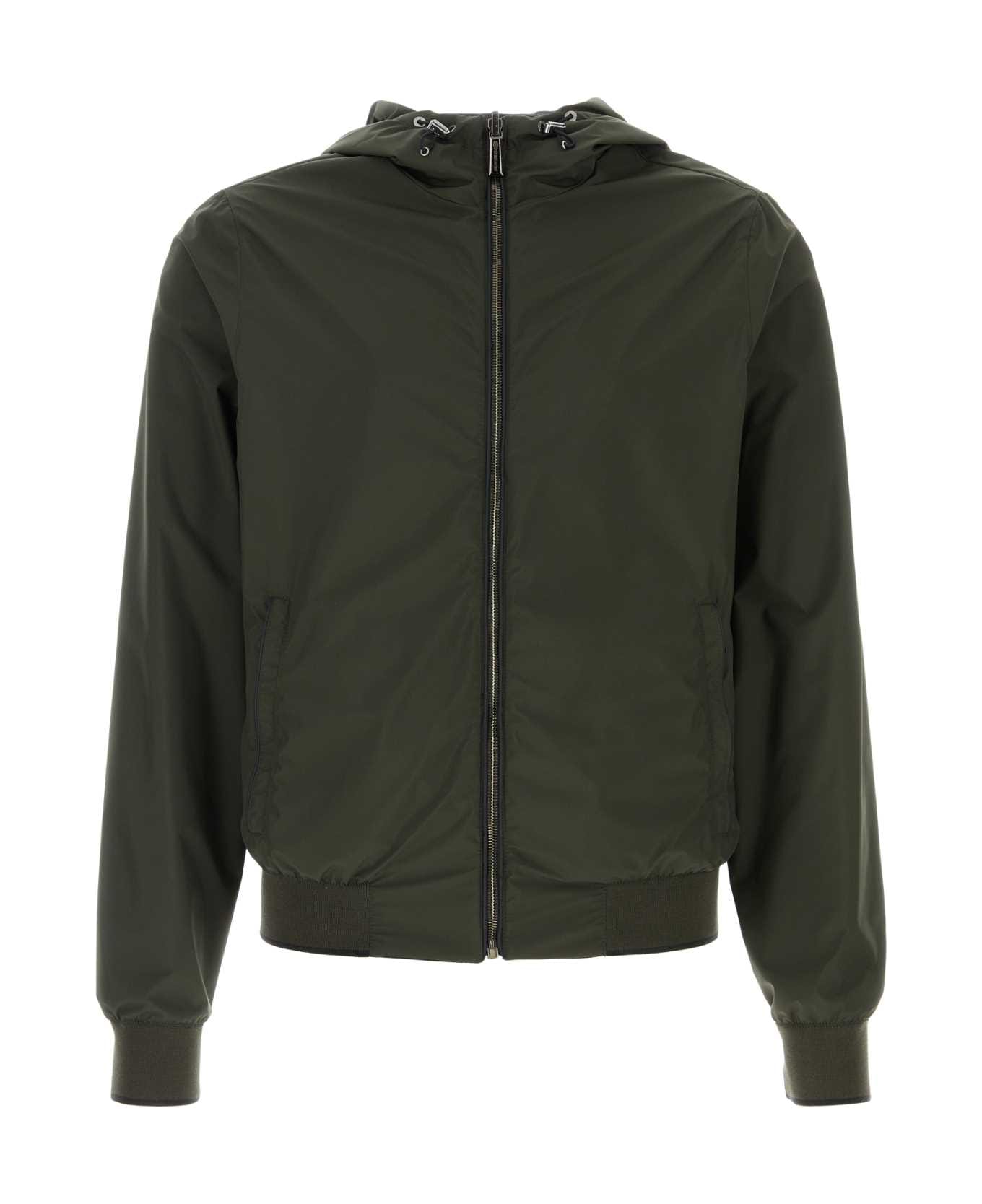 Moorer Bottle Green Polyester Denny Reversibile Jacket - FOREST