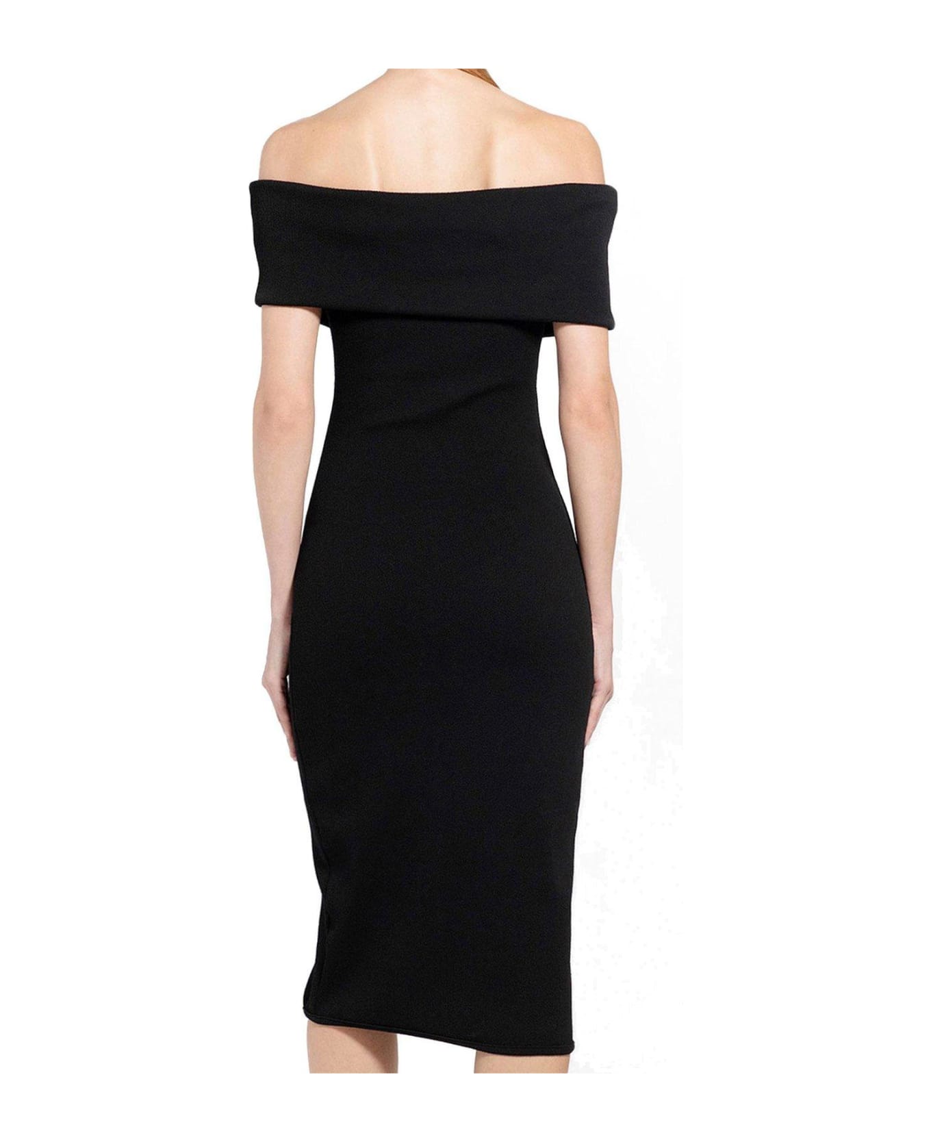 Bottega Veneta Off-the-shoulder Fitted Dress - Black