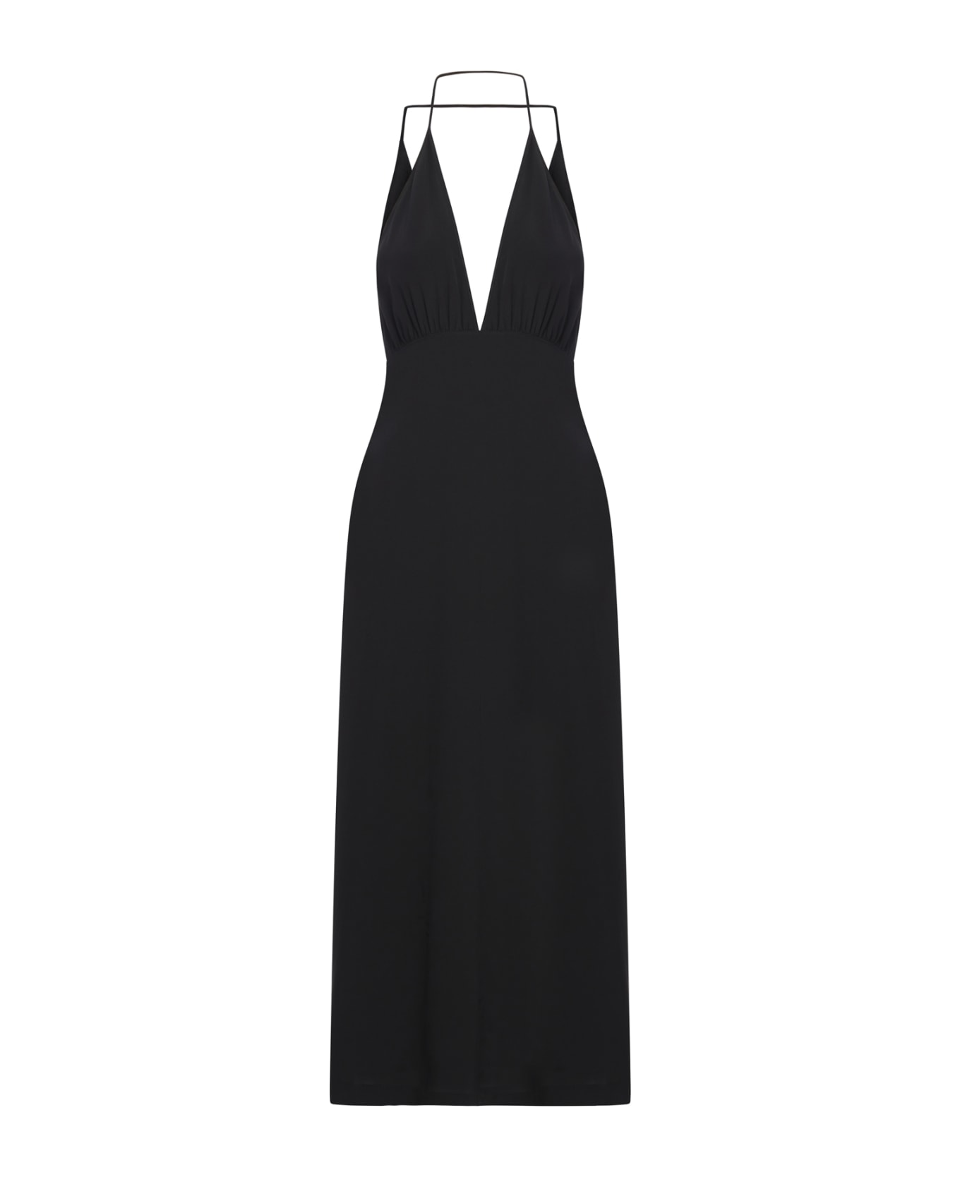 Totême Double-halter Silk Dress - Black ワンピース＆ドレス